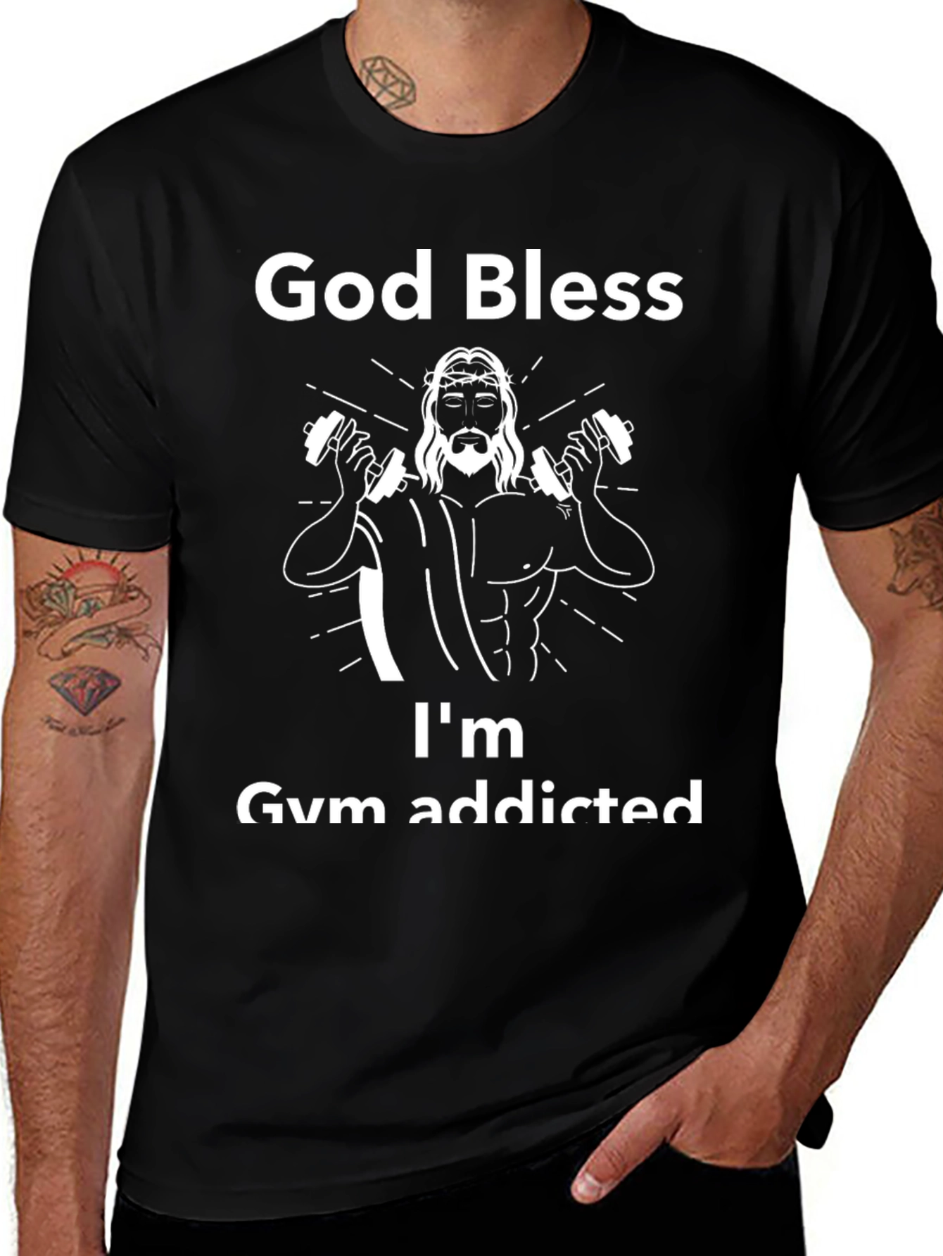 God Bless Gym Addicted T-Shirt