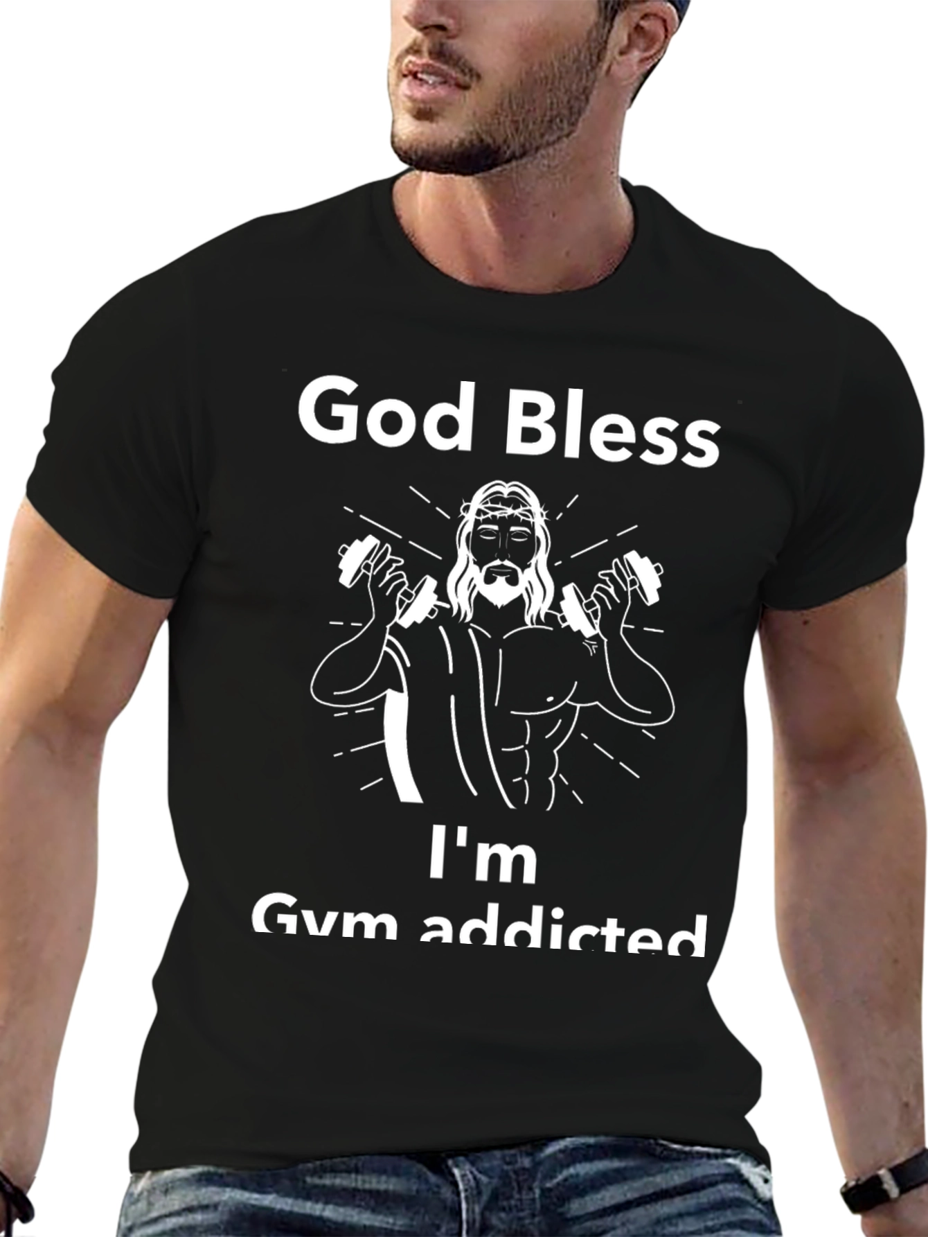 God Bless Gym Addicted T-Shirt