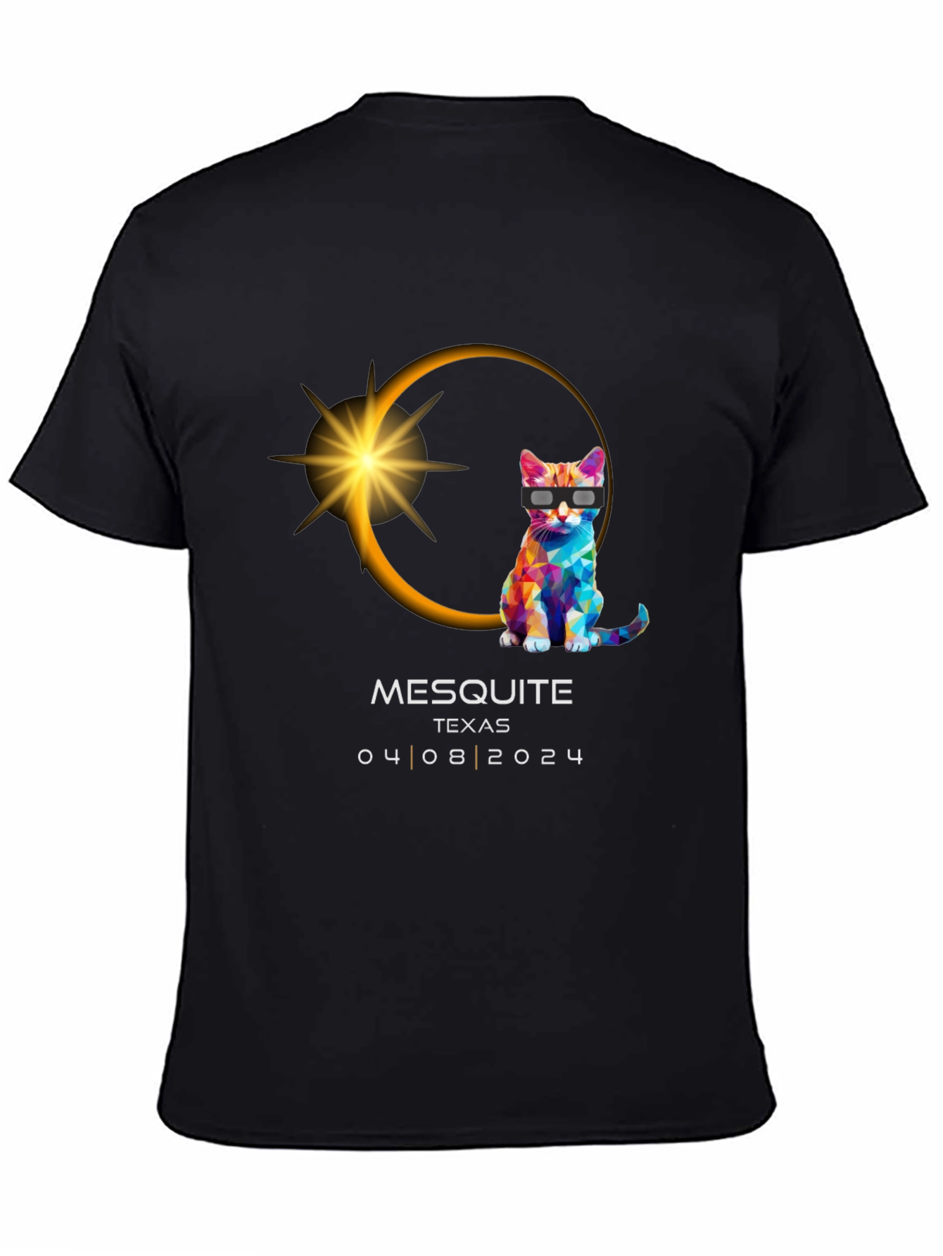 Mesquite Texas 2024 Eclipse Cat Graphic Tee