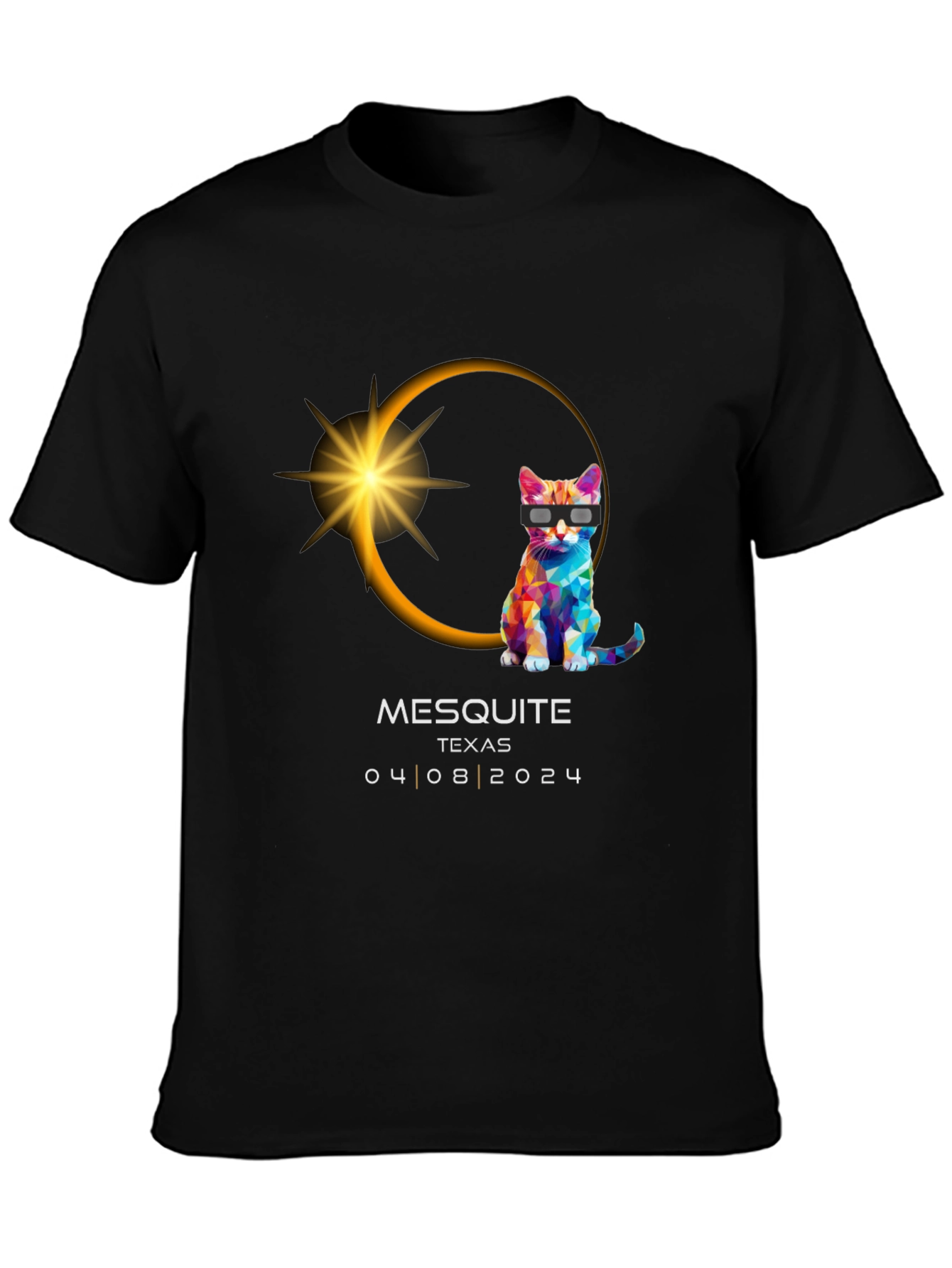 Mesquite Texas 2024 Eclipse Cat Graphic Tee