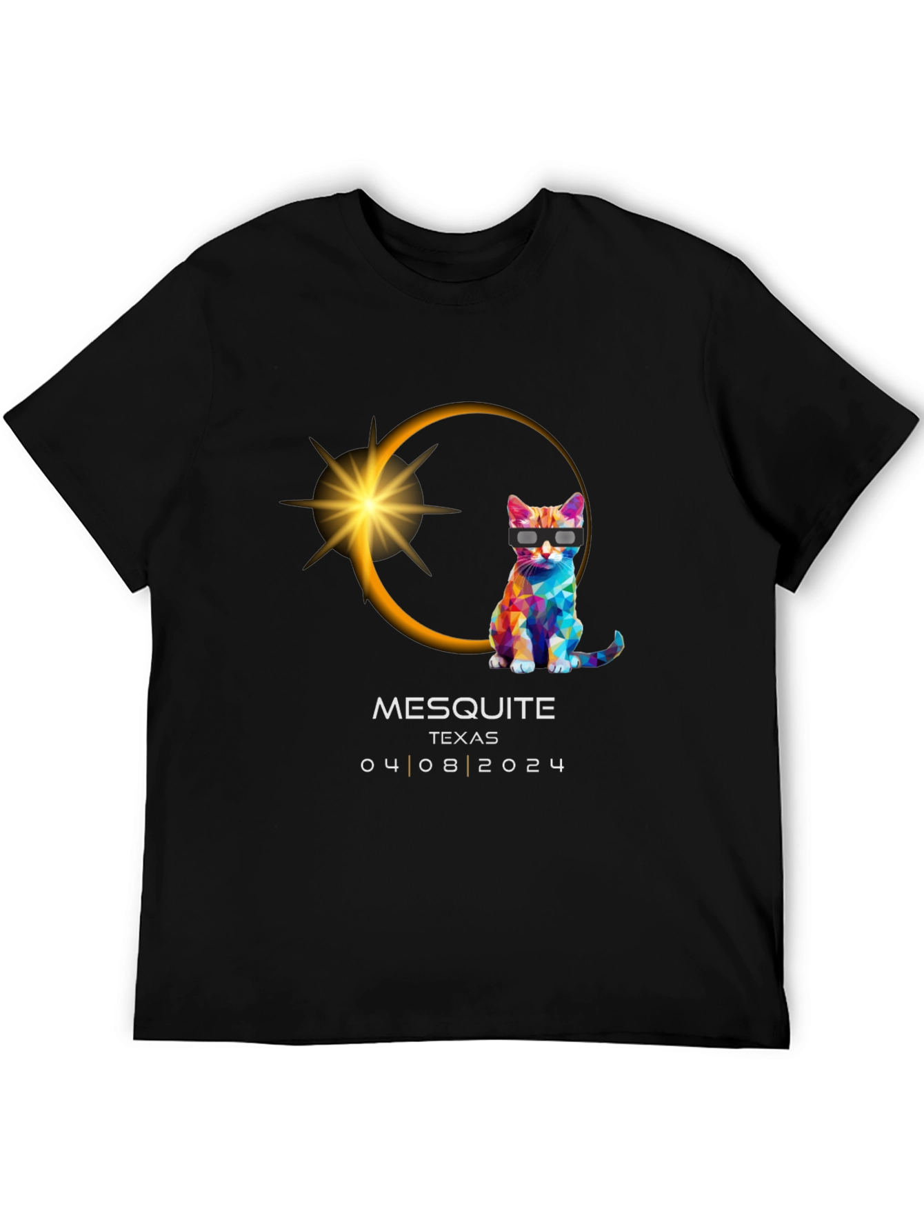 Mesquite Texas 2024 Eclipse Cat Graphic Tee