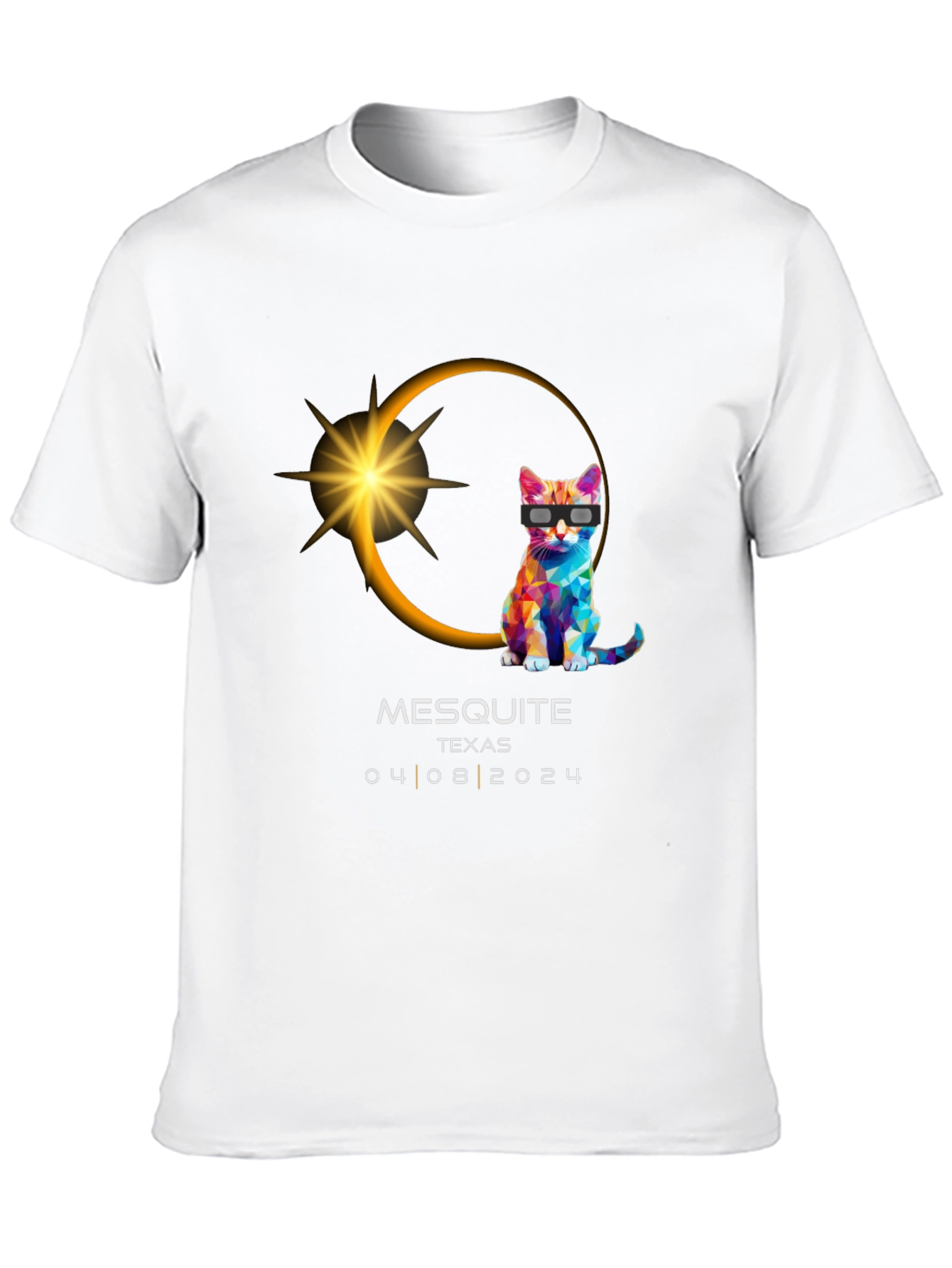 Mesquite Texas 2024 Eclipse Cat Graphic Tee