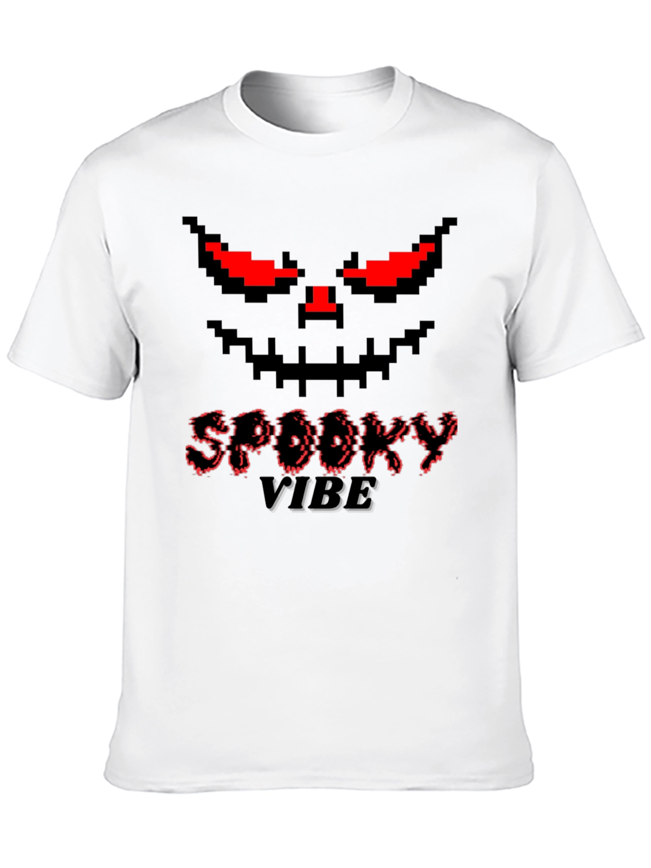 Spooky Vibe Pixel Face Graphic Tee