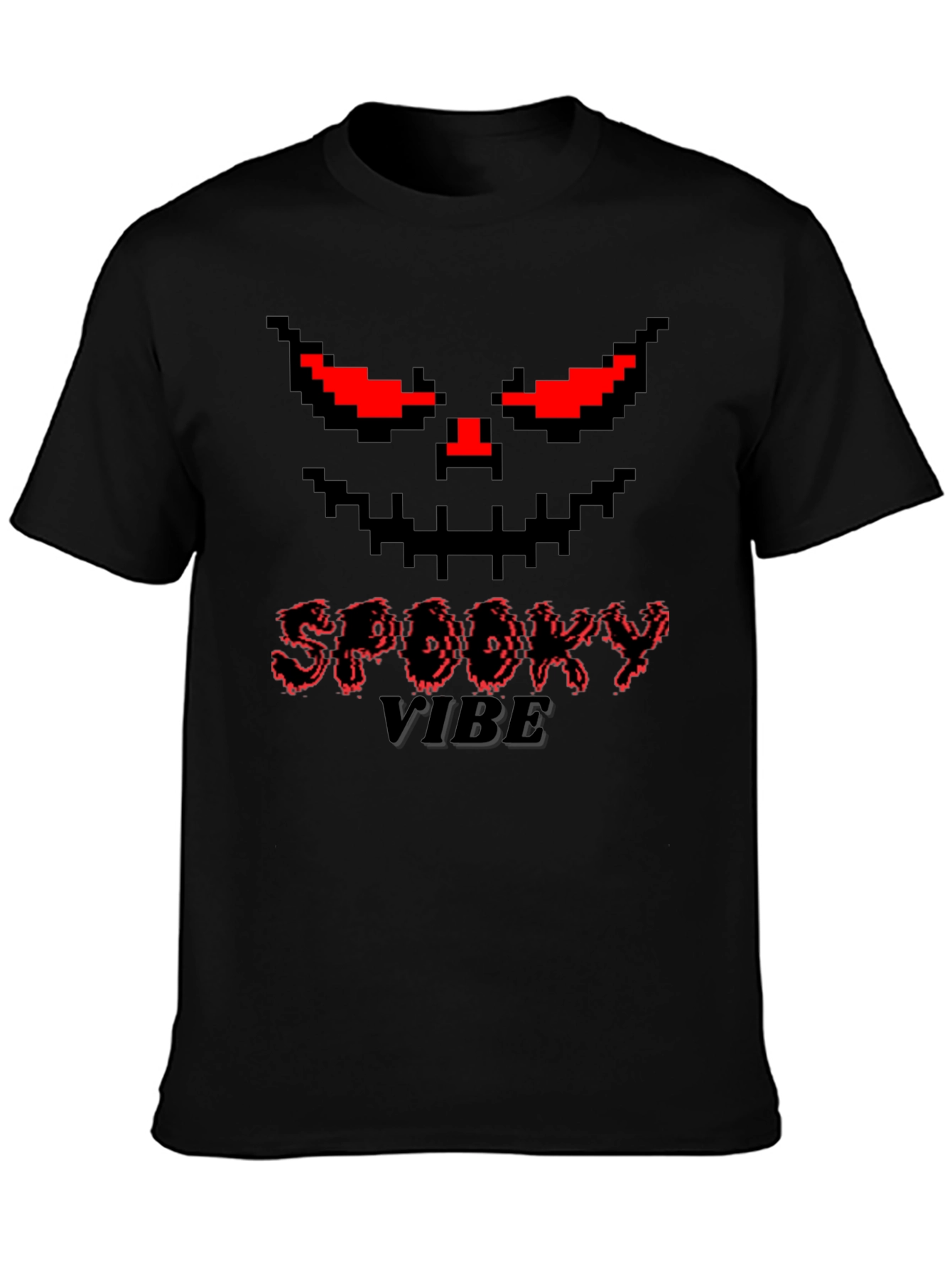Spooky Vibe Pixel Face Graphic Tee