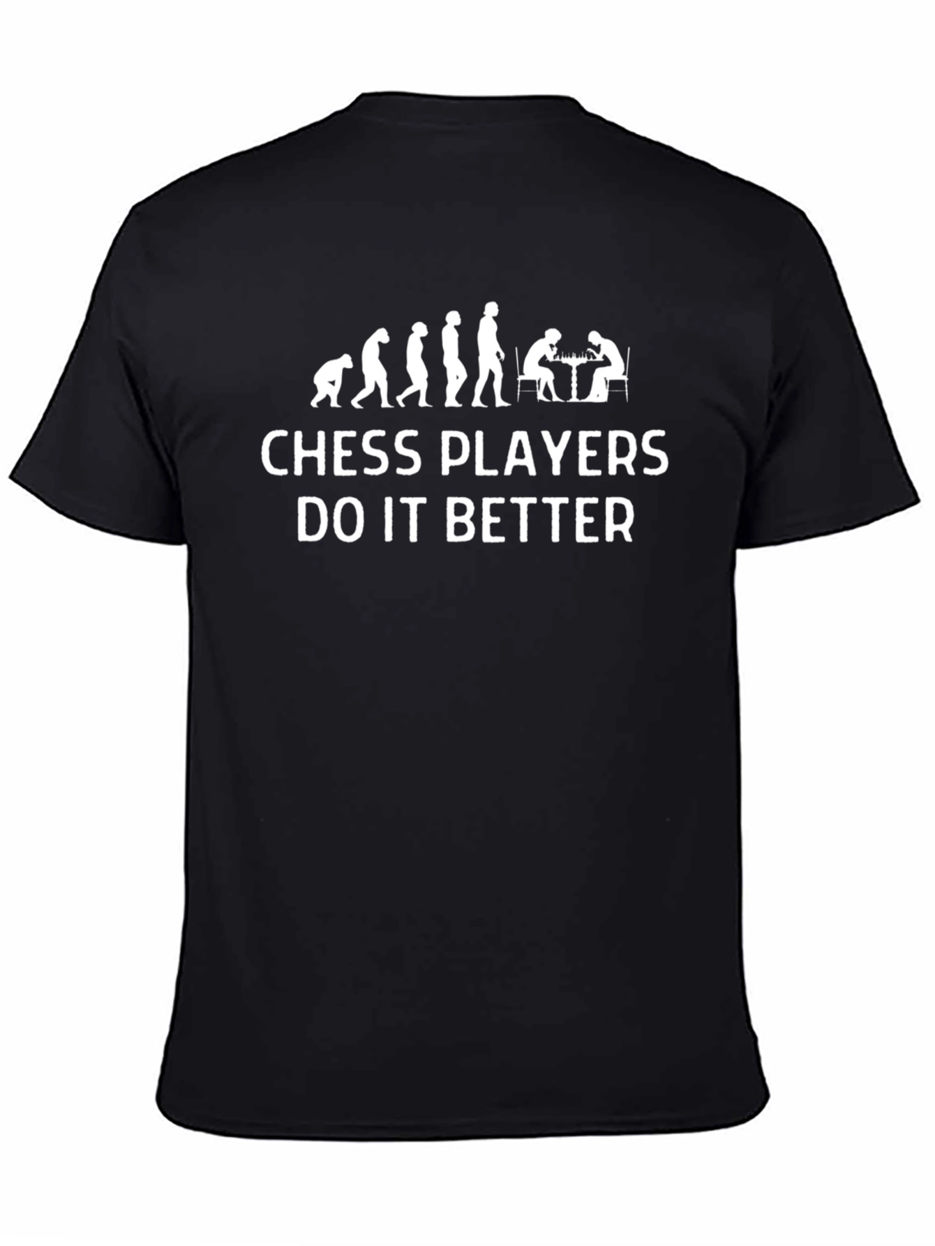 Chess Players Evolution Graphic Tee - Black Cotton T-Shirt