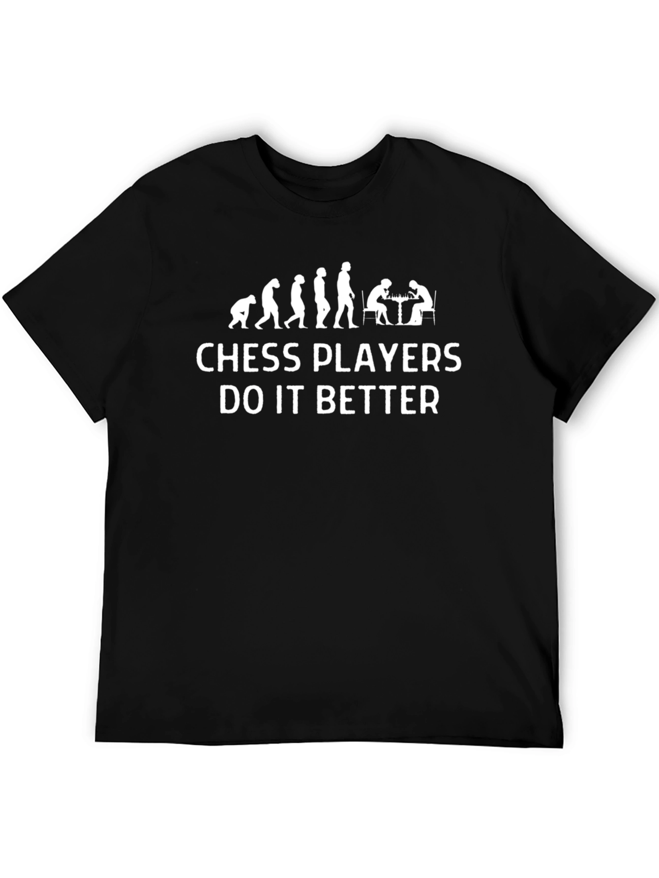 Chess Players Evolution Graphic Tee - Black Cotton T-Shirt