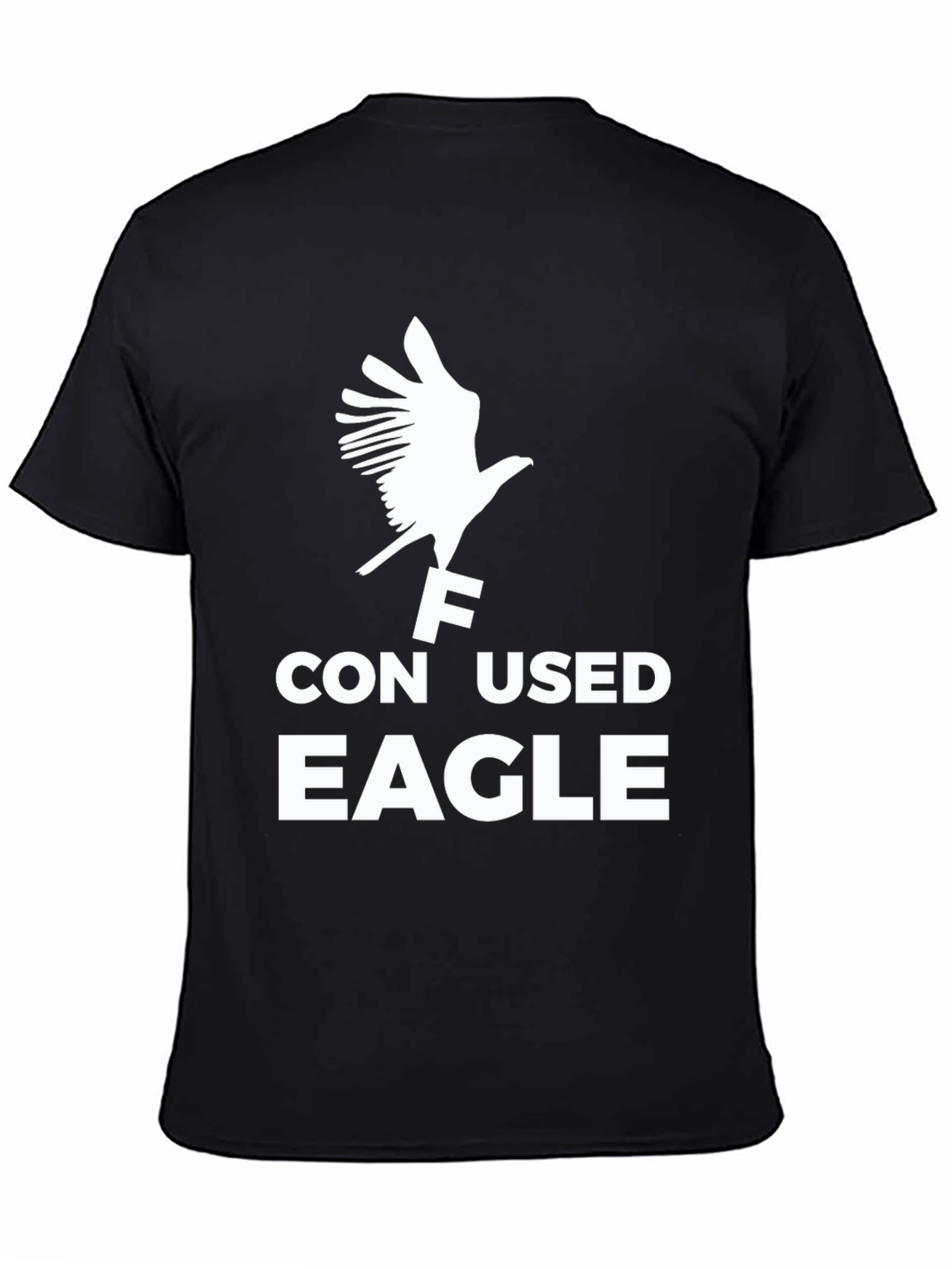 Confused Eagle Graphic T-Shirt - Black