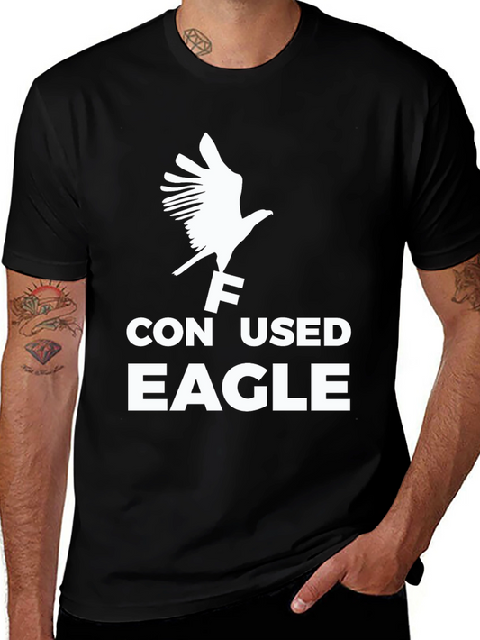 Confused Eagle Graphic T-Shirt - Black