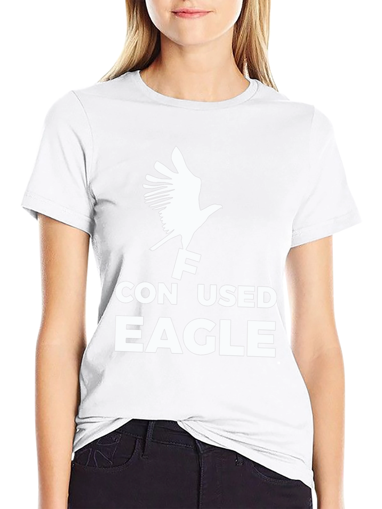 Confused Eagle Graphic T-Shirt - Black