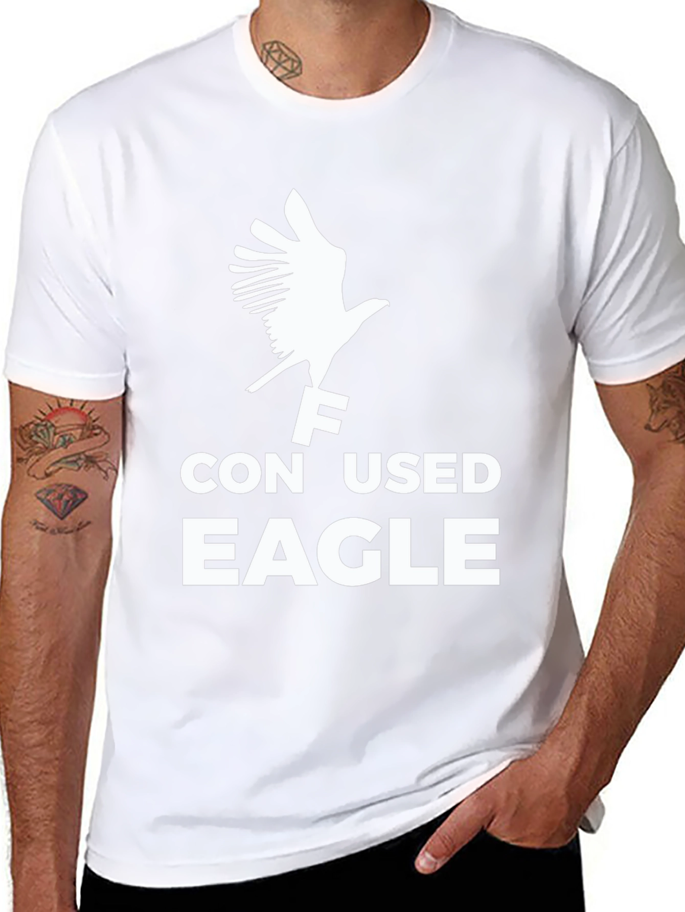 Confused Eagle Graphic T-Shirt - Black