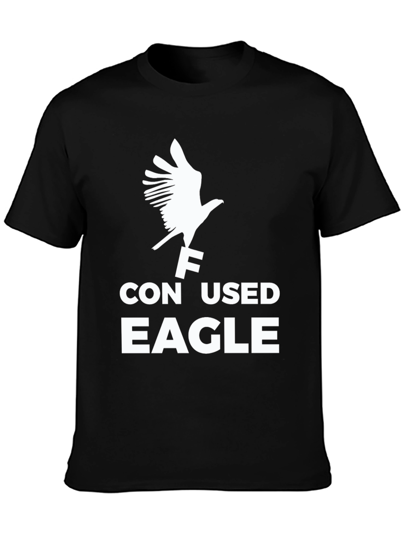 Confused Eagle Graphic T-Shirt - Black