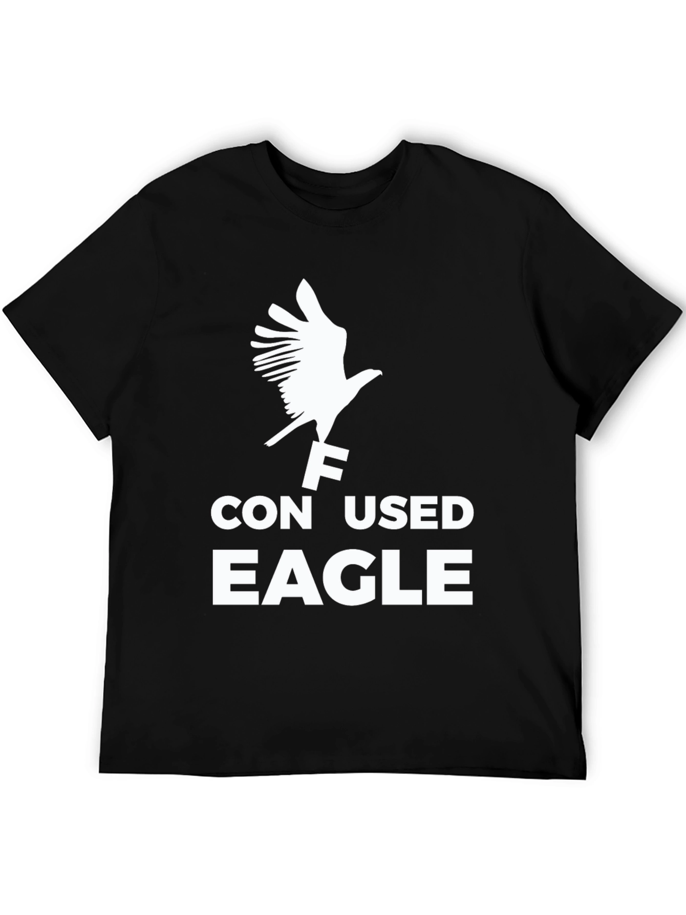 Confused Eagle Graphic T-Shirt - Black