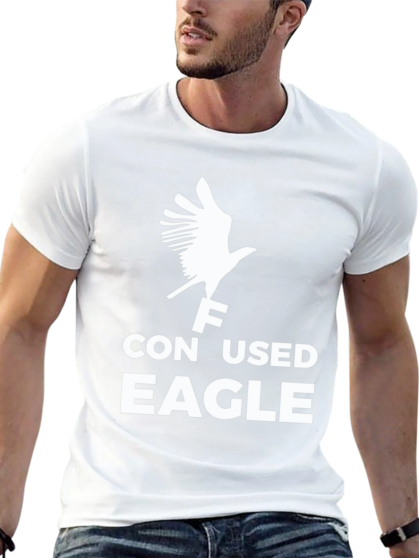 Confused Eagle Graphic T-Shirt - Black