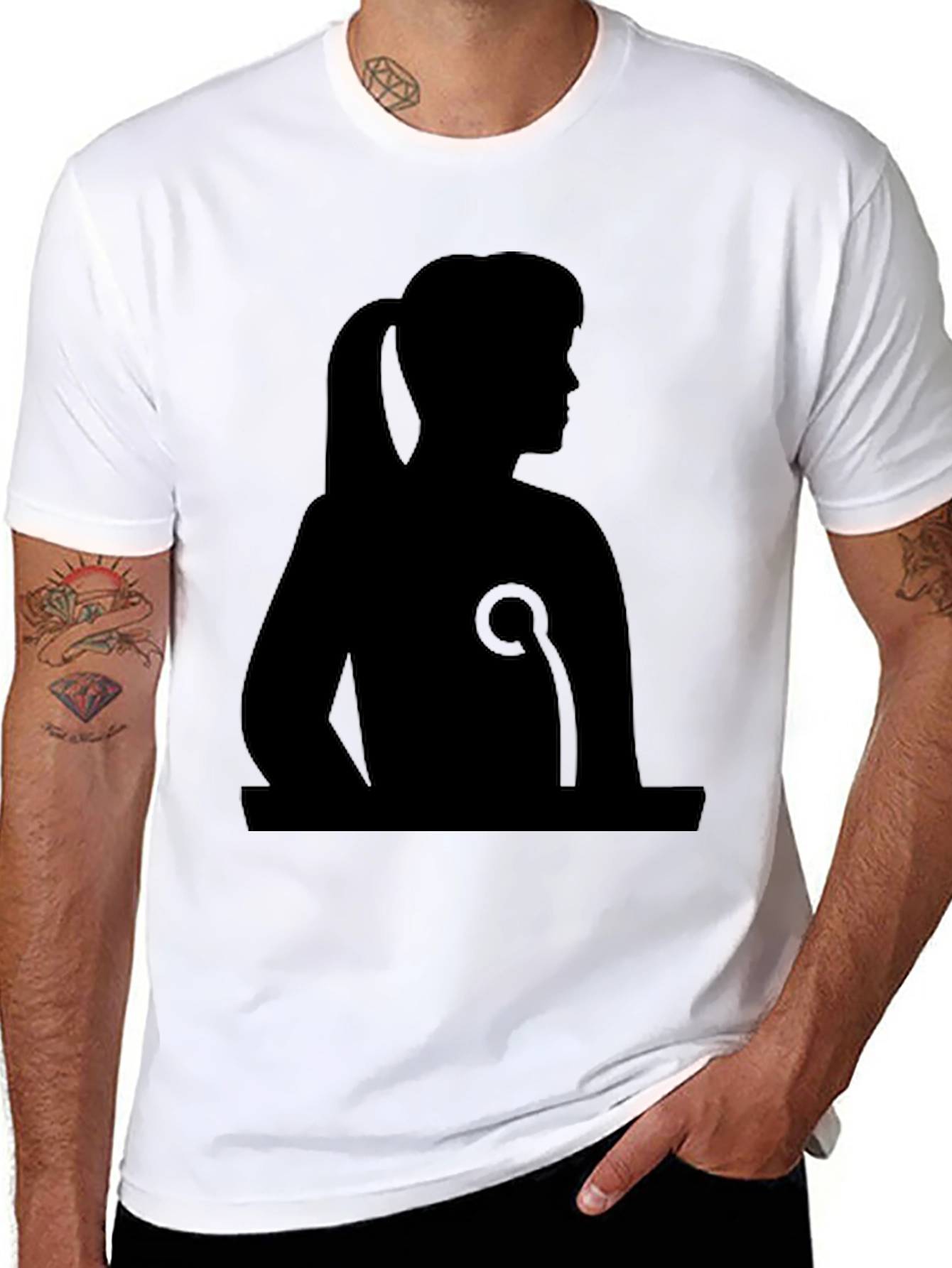 Silhouette Graphic Black Tee