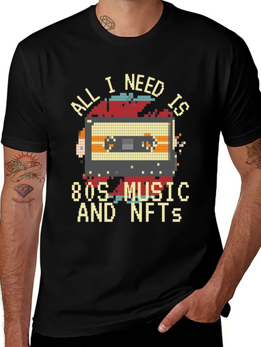 Retro 80s Music & NFTs Graphic T-Shirt