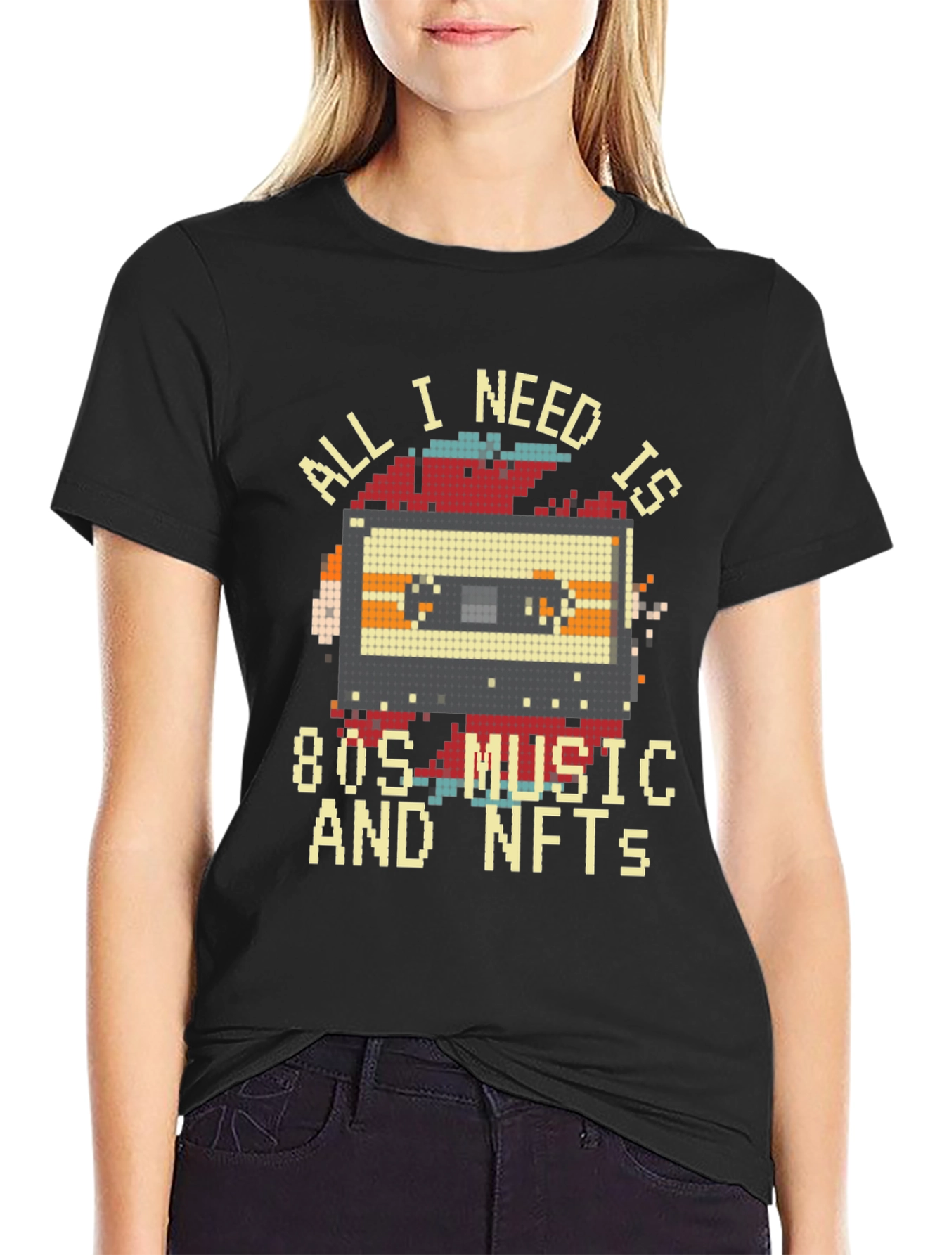 Retro 80s Music & NFTs Graphic T-Shirt