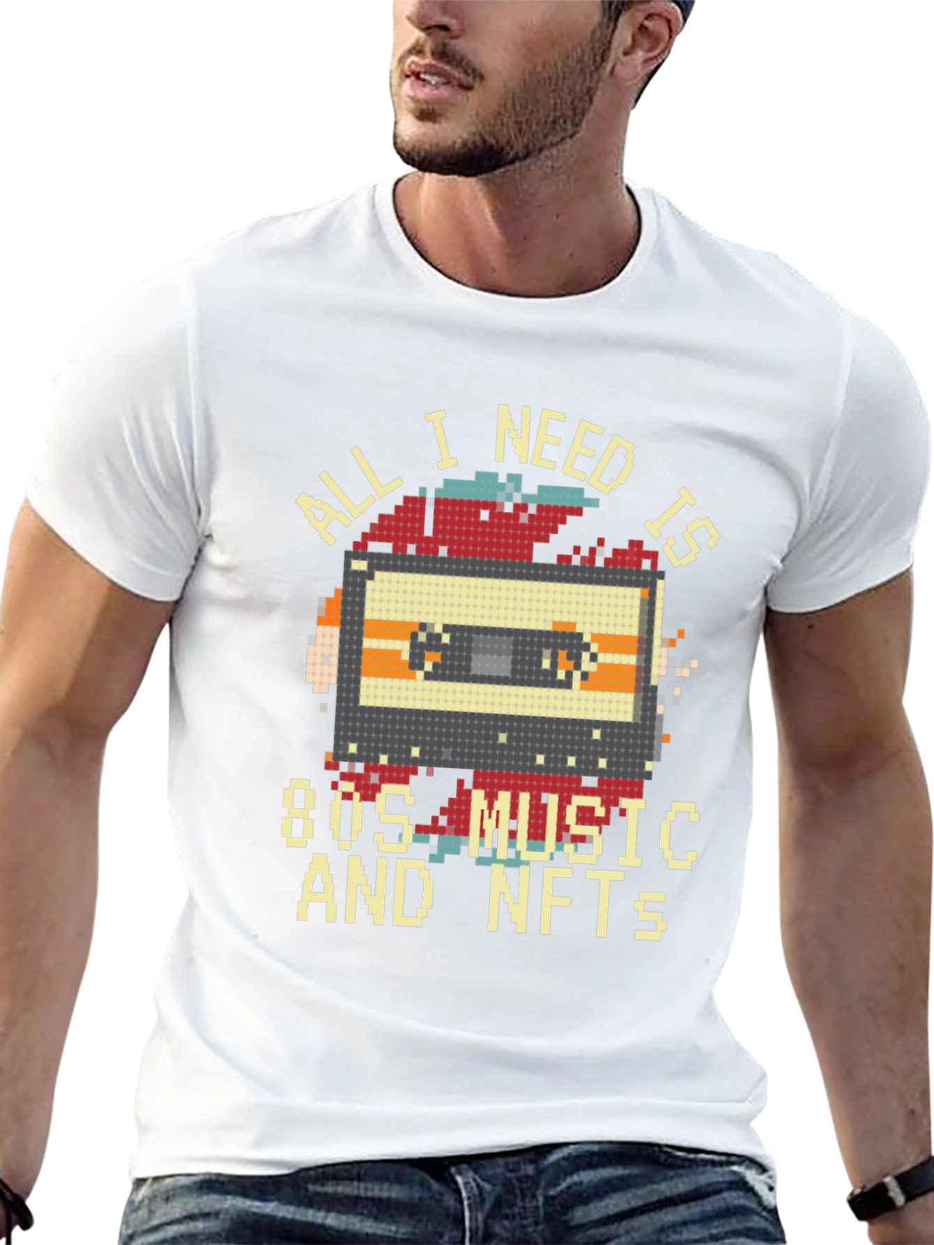 Retro 80s Music & NFTs Graphic T-Shirt