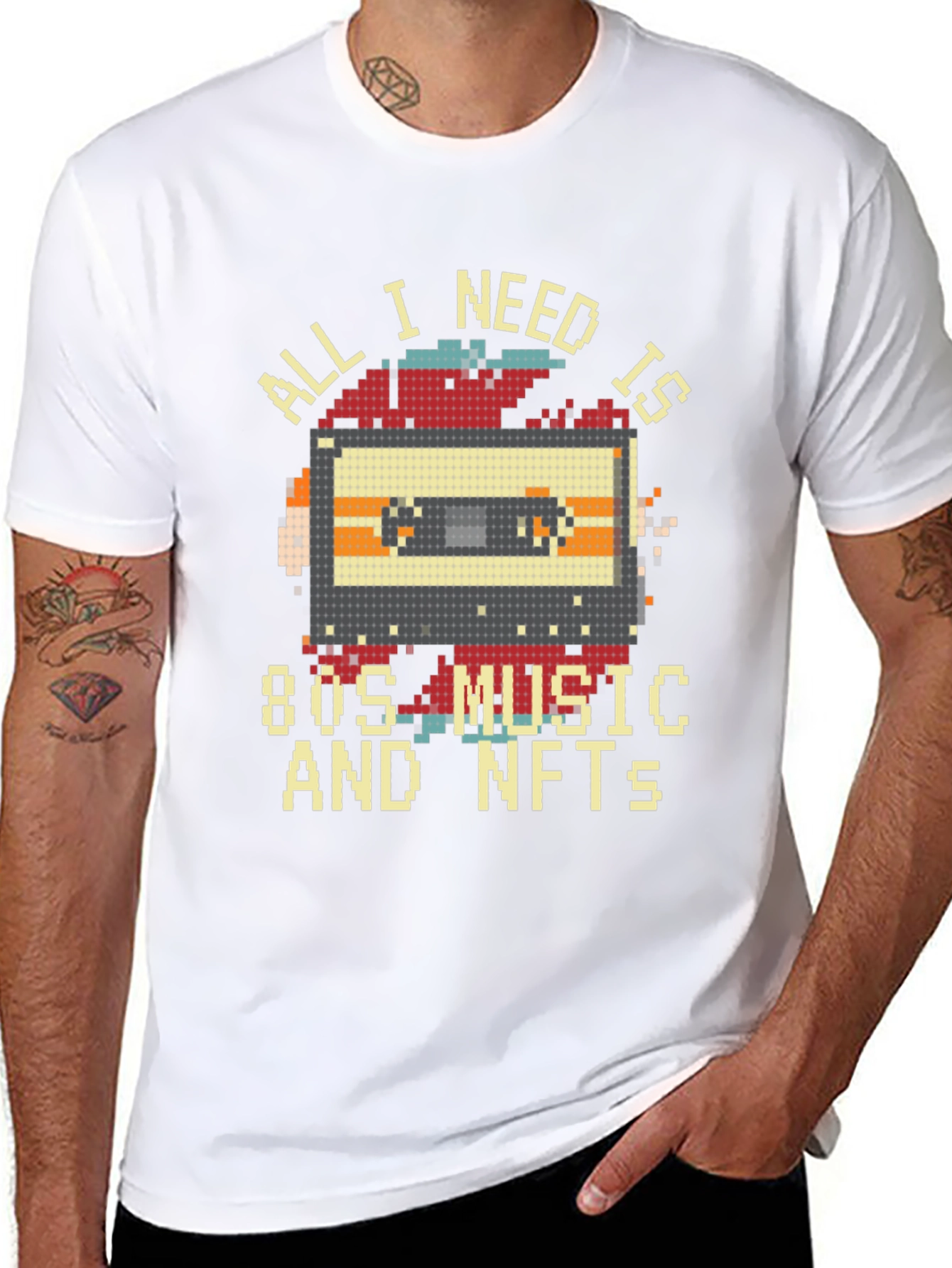Retro 80s Music & NFTs Graphic T-Shirt