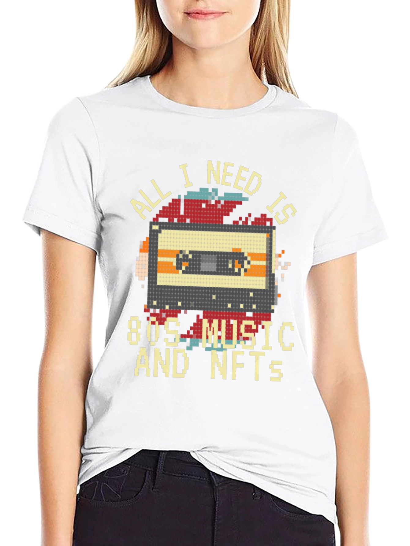 Retro 80s Music & NFTs Graphic T-Shirt