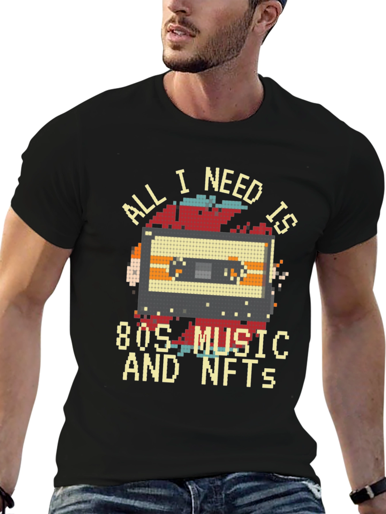 Retro 80s Music & NFTs Graphic T-Shirt