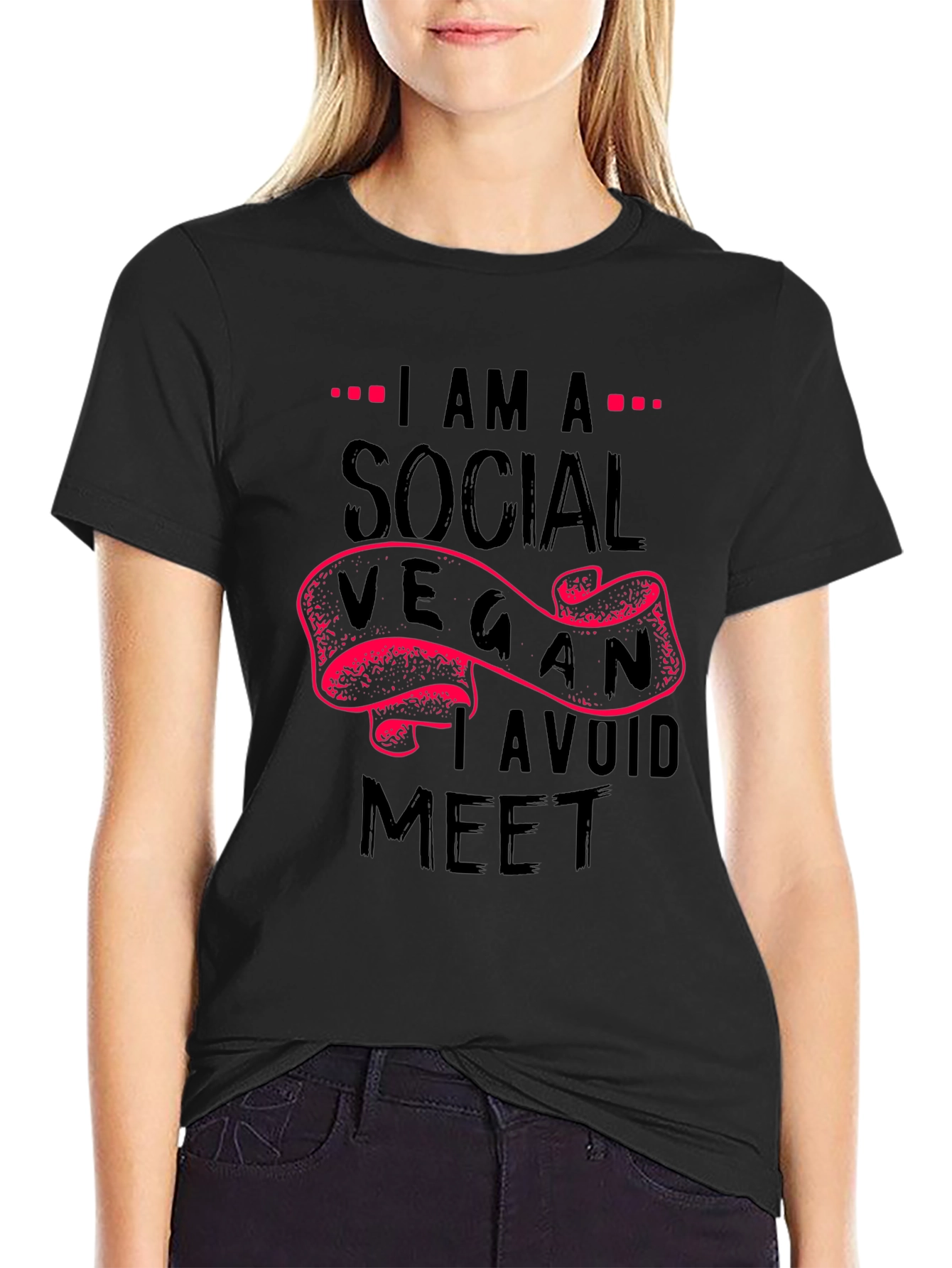 Social Vegan T-Shirt - Avoid Meat