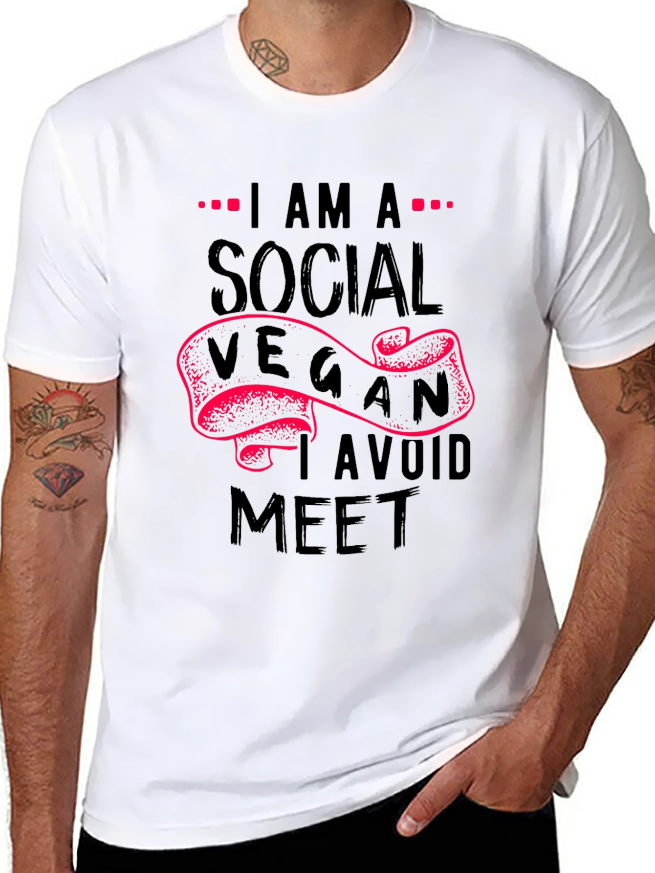 Social Vegan T-Shirt - Avoid Meat