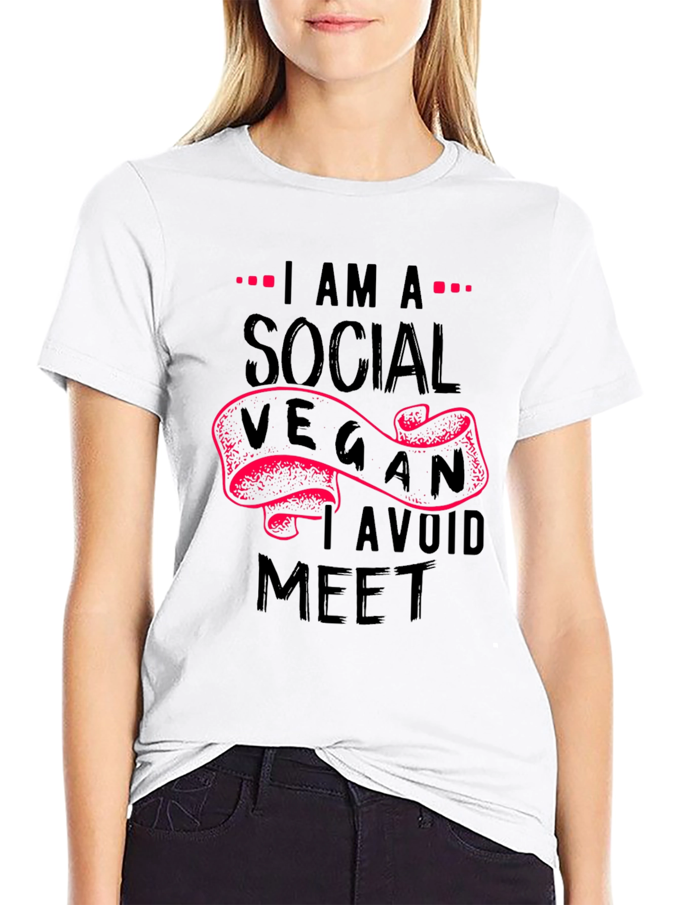 Social Vegan T-Shirt - Avoid Meat