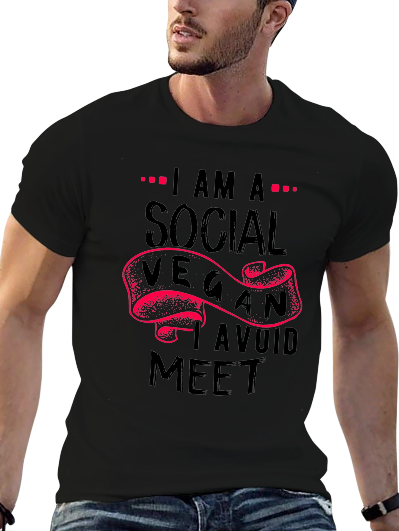 Social Vegan T-Shirt - Avoid Meat