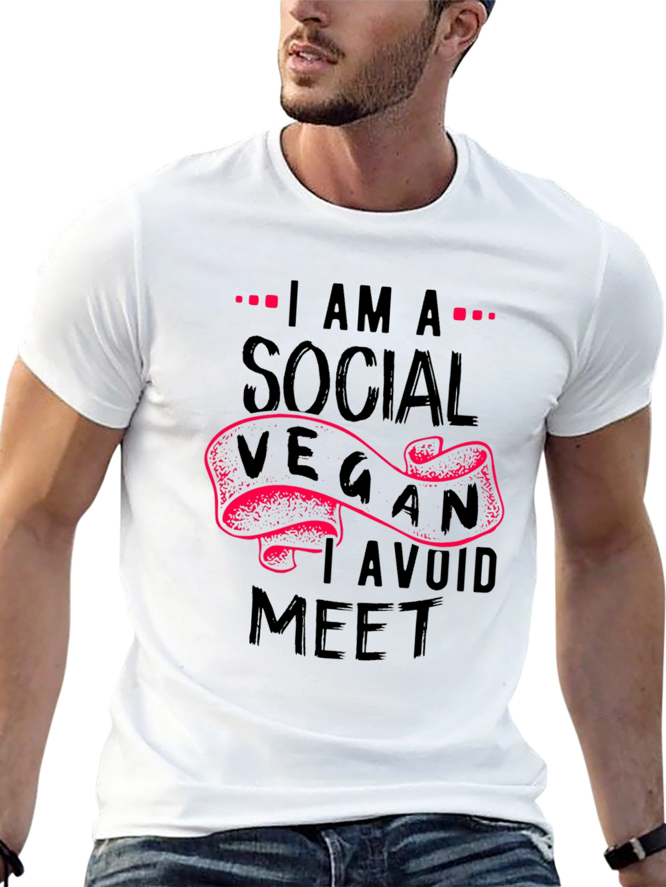 Social Vegan T-Shirt - Avoid Meat