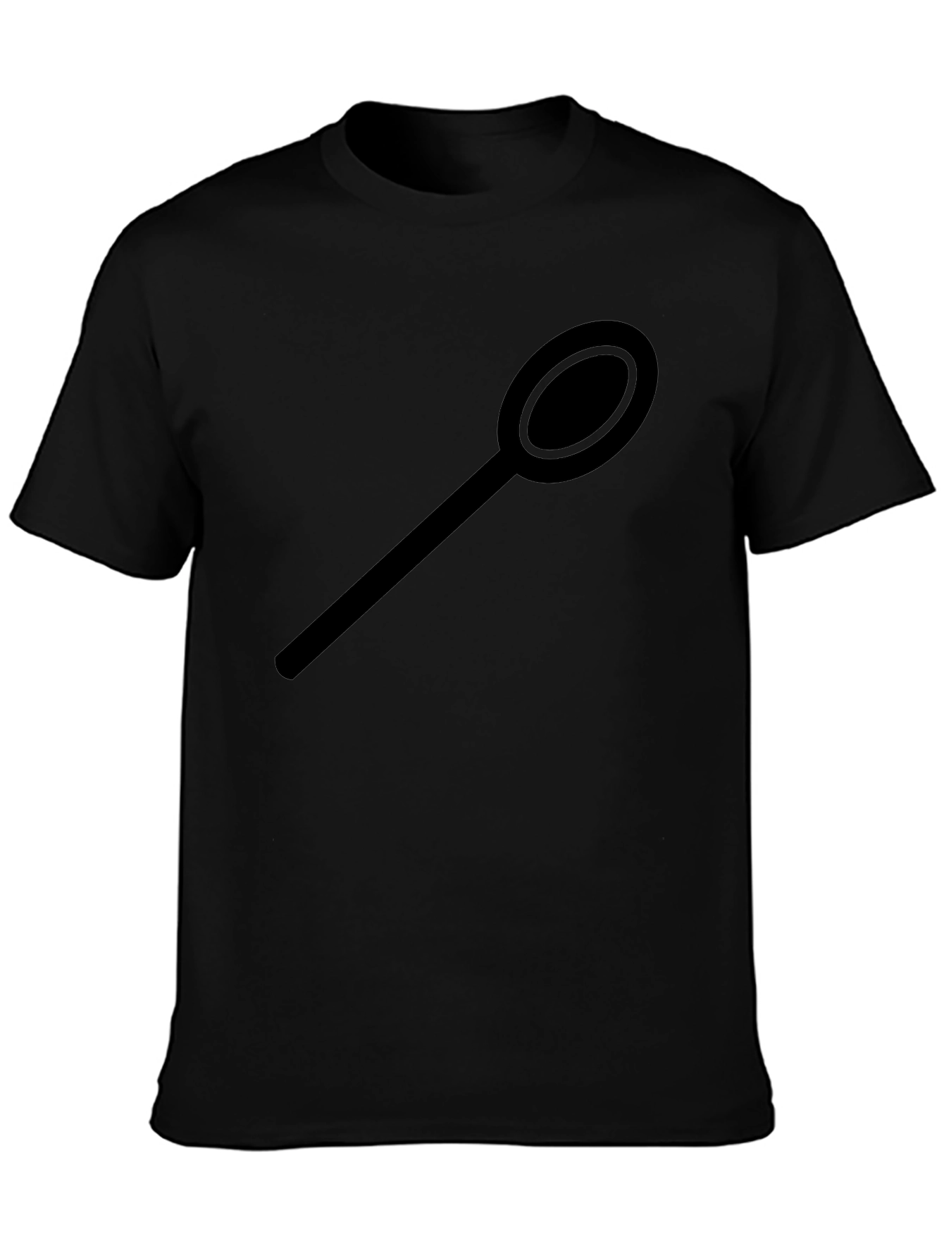 Mens Black Spoon Graphic T-Shirt