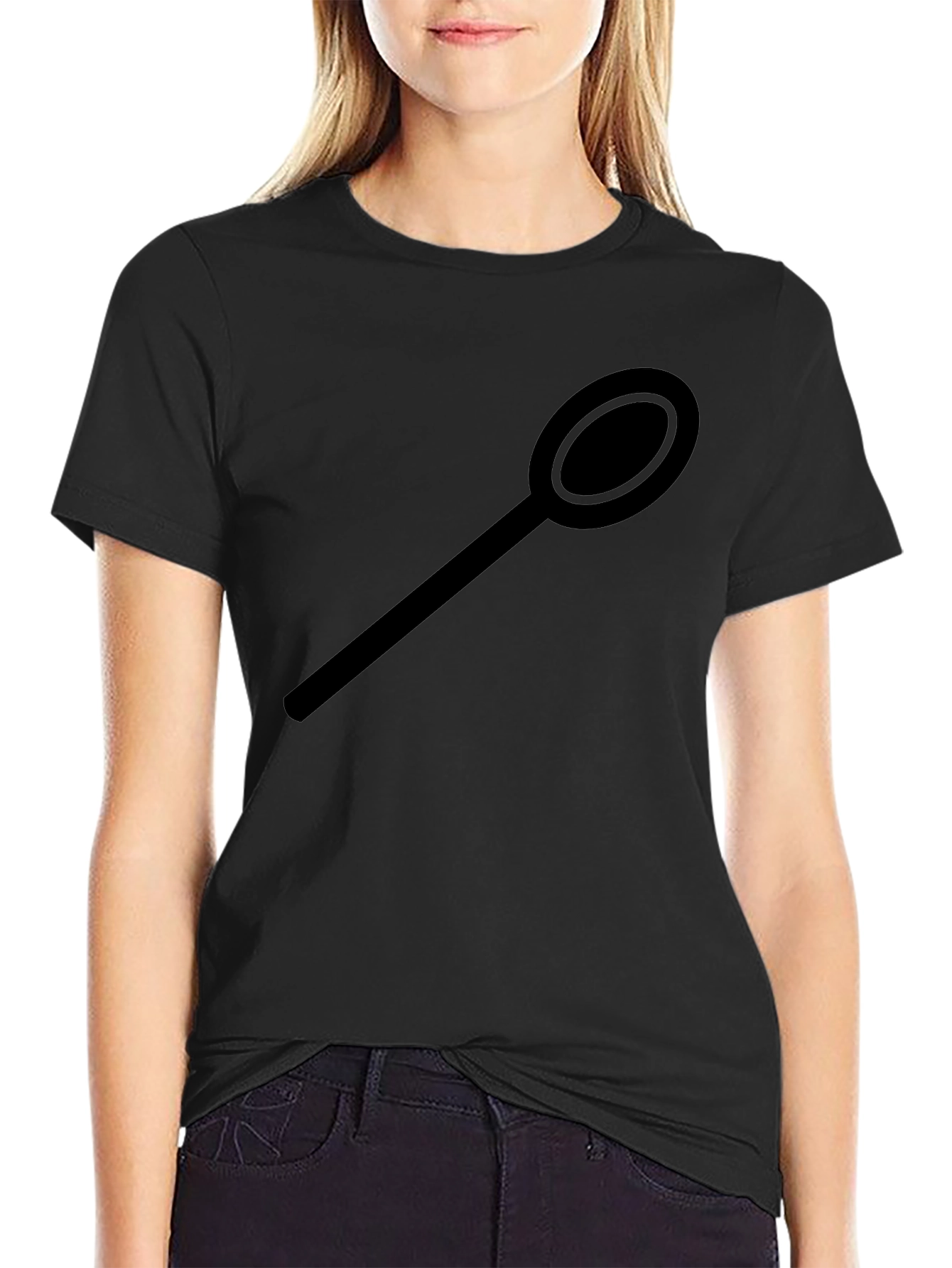 Mens Black Spoon Graphic T-Shirt