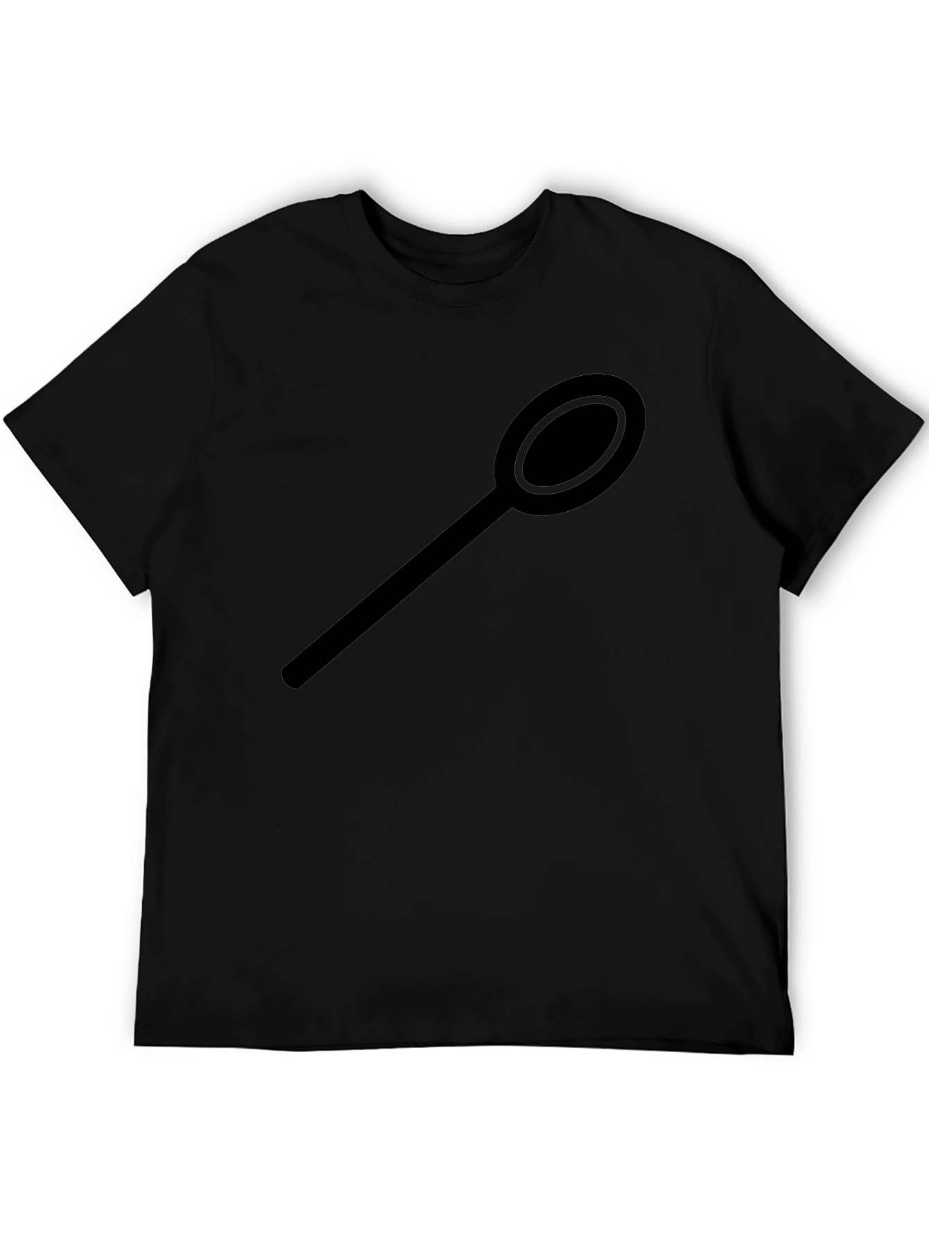 Mens Black Spoon Graphic T-Shirt