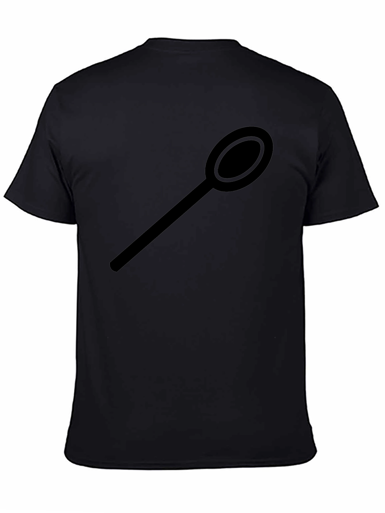 Mens Black Spoon Graphic T-Shirt
