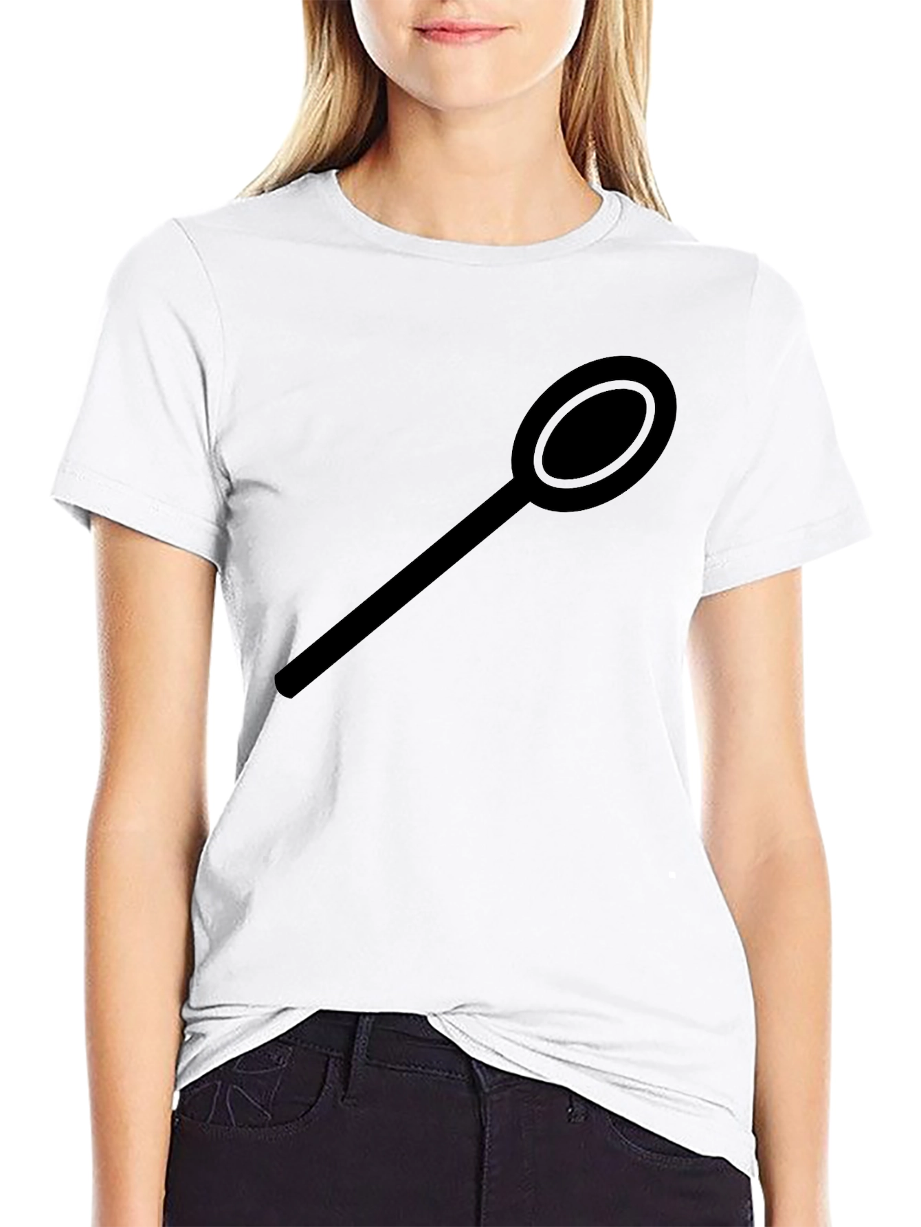 Mens Black Spoon Graphic T-Shirt