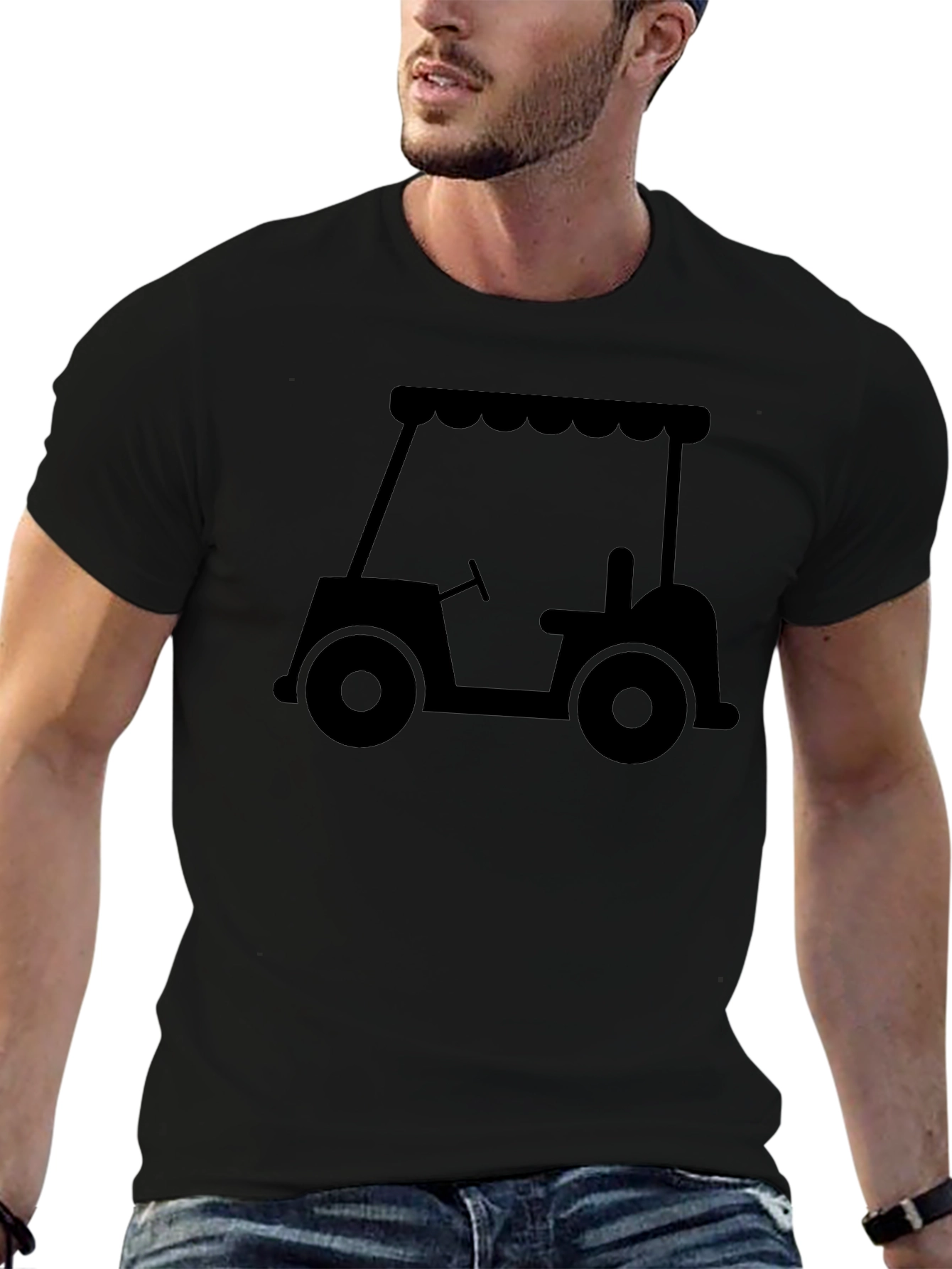 Golf Cart Graphic T-Shirt - Black Casual Tee