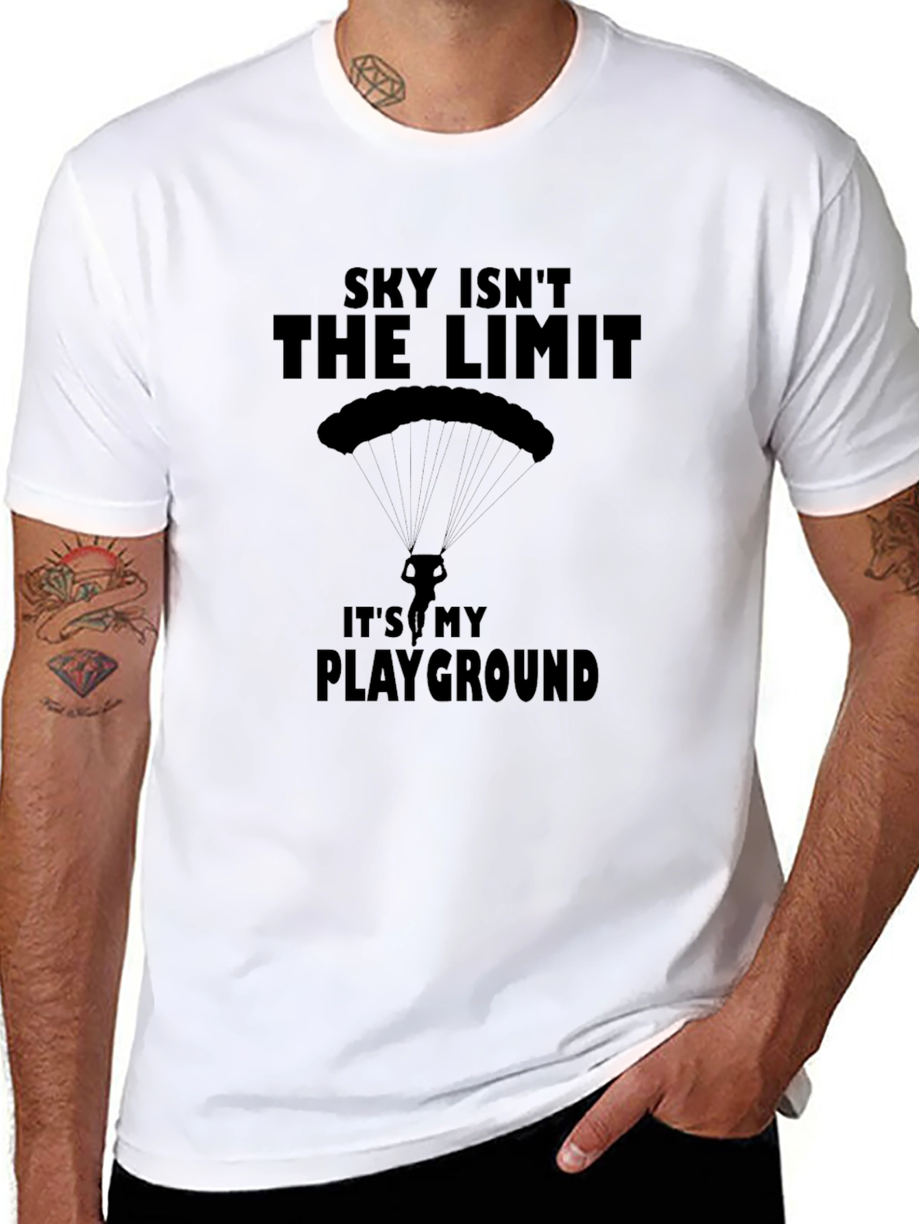 Sky Isnt the Limit T-Shirt - Playground Parachute Design