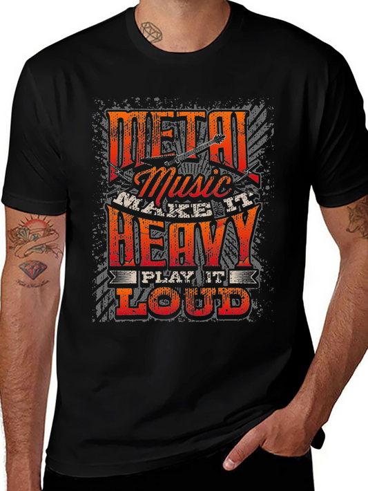 Metal Music Graphic Tee - Make It Heavy Play It Loud!