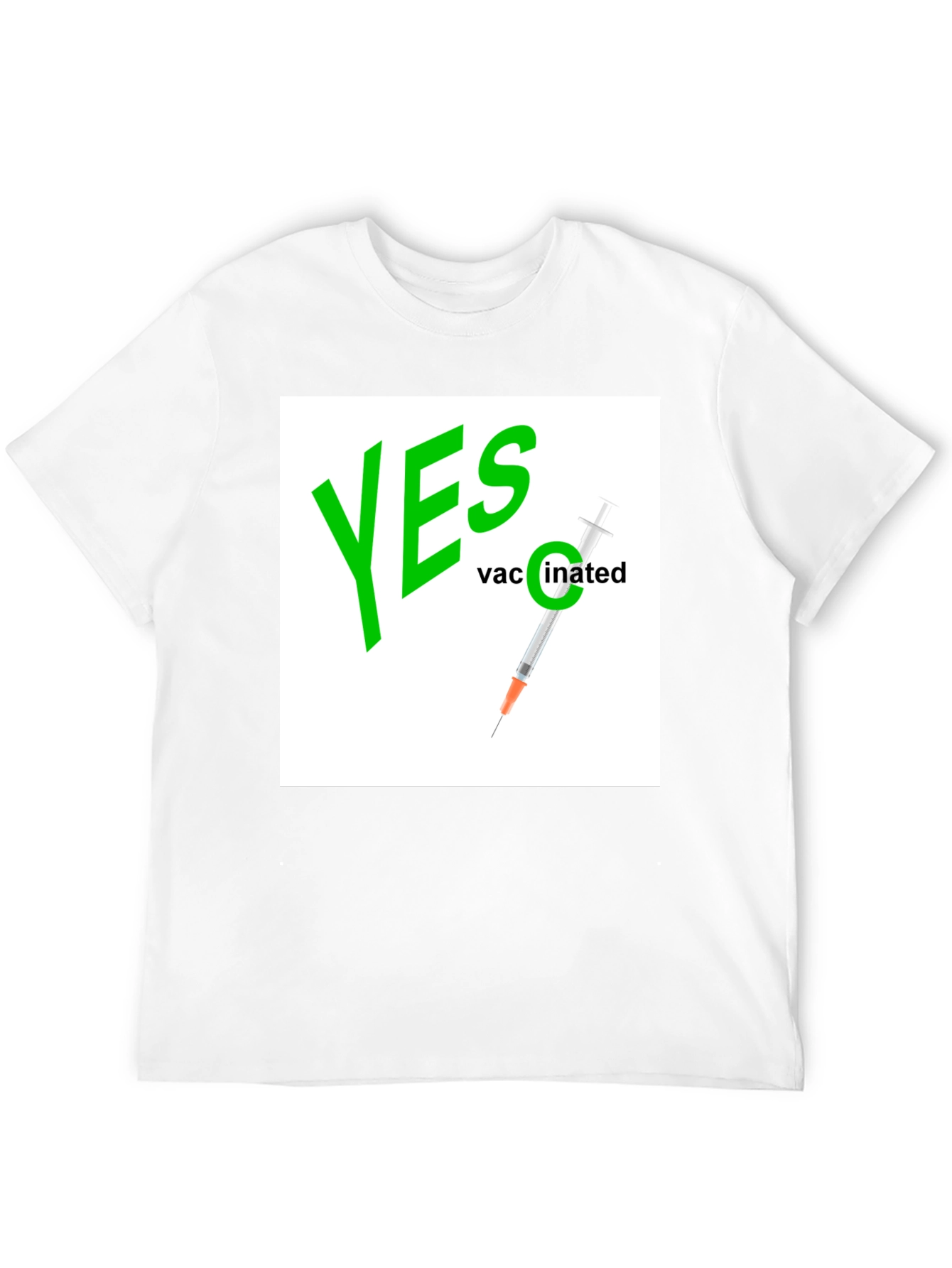 Yes Vaccinated Graphic Tee - Black Cotton T-Shirt