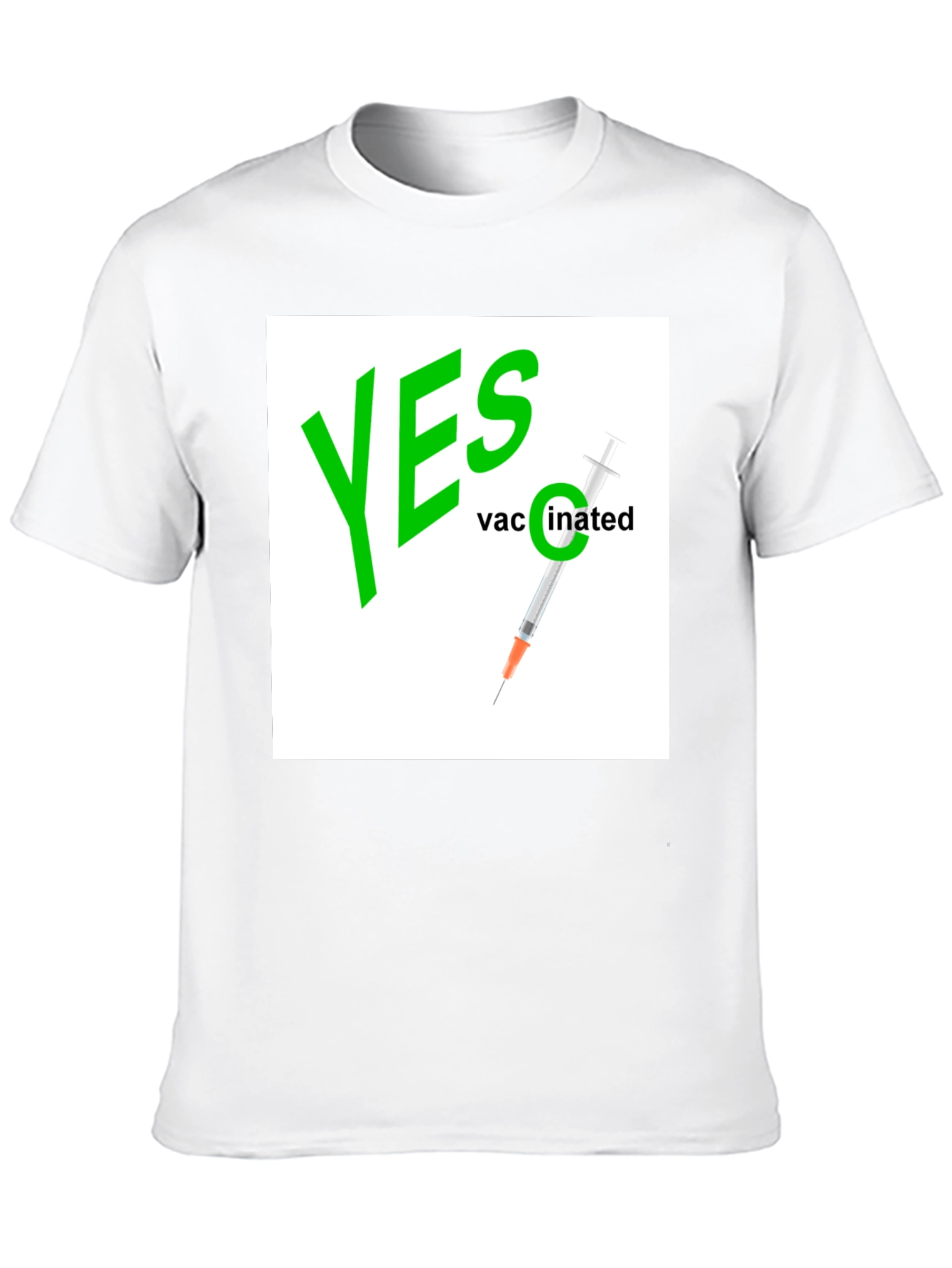 Yes Vaccinated Graphic Tee - Black Cotton T-Shirt