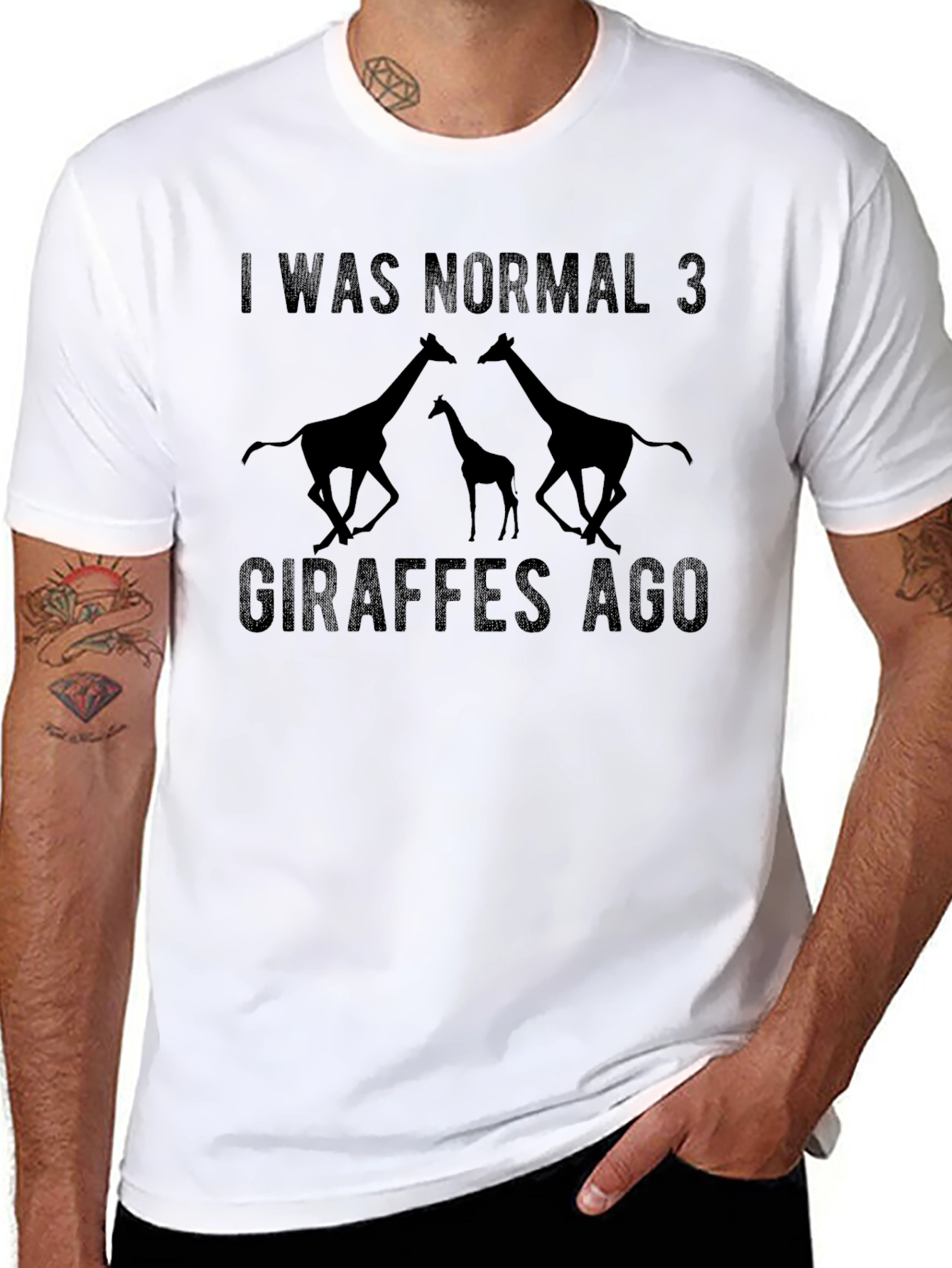 I Was Normal 3 Giraffes Ago Graphic T-Shirt