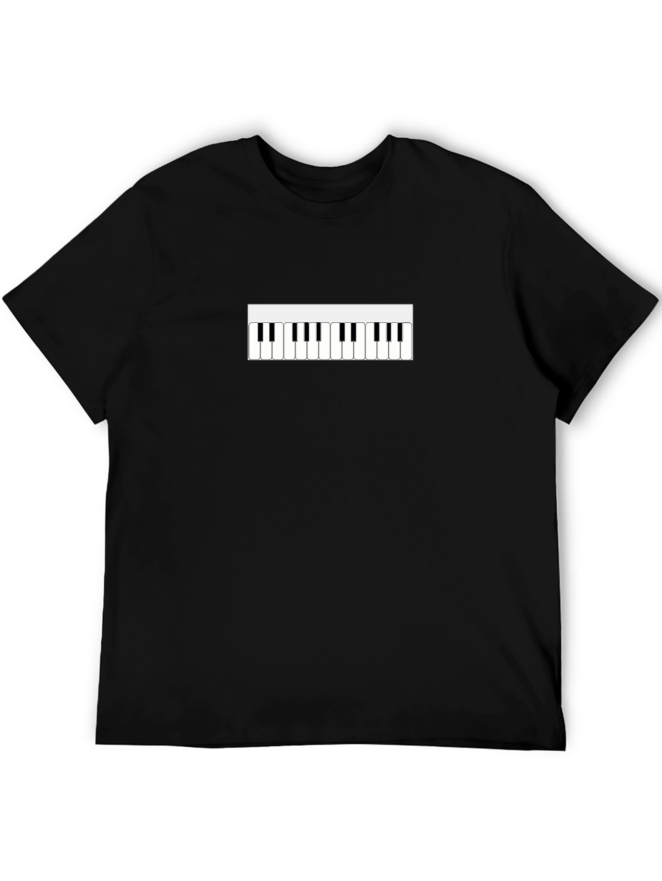 Piano Keys Graphic T-Shirt - Black Casual Tee