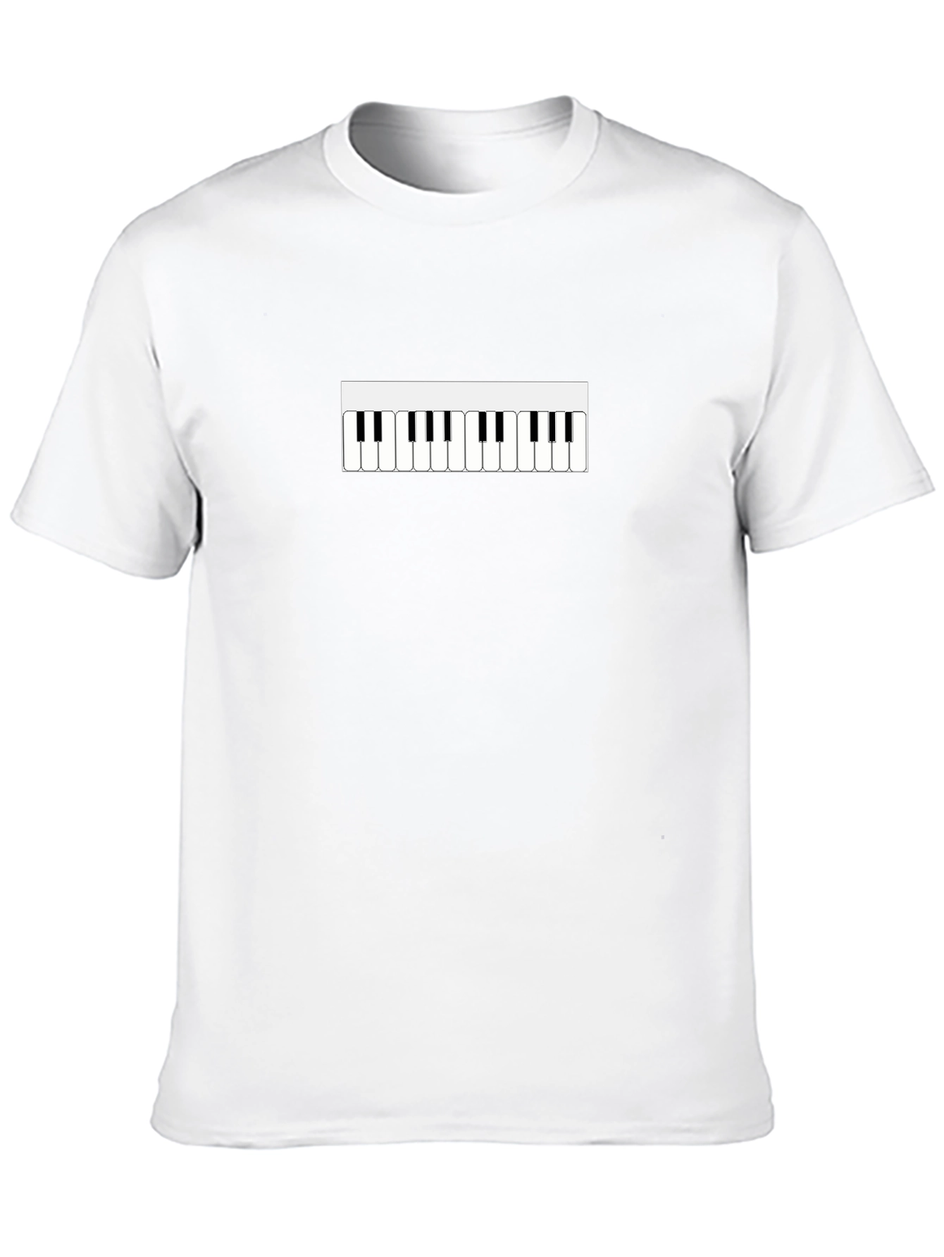 Piano Keys Graphic T-Shirt - Black Casual Tee