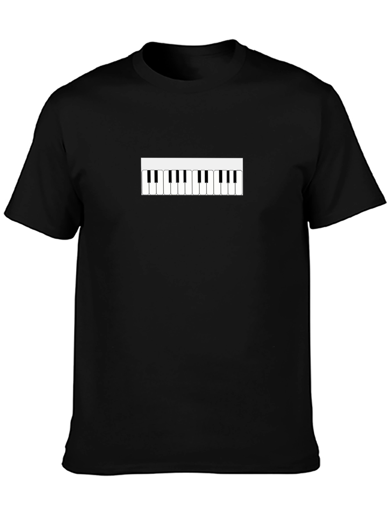 Piano Keys Graphic T-Shirt - Black Casual Tee