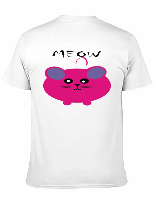 Meow Cat Cartoon Graphic T-Shirt