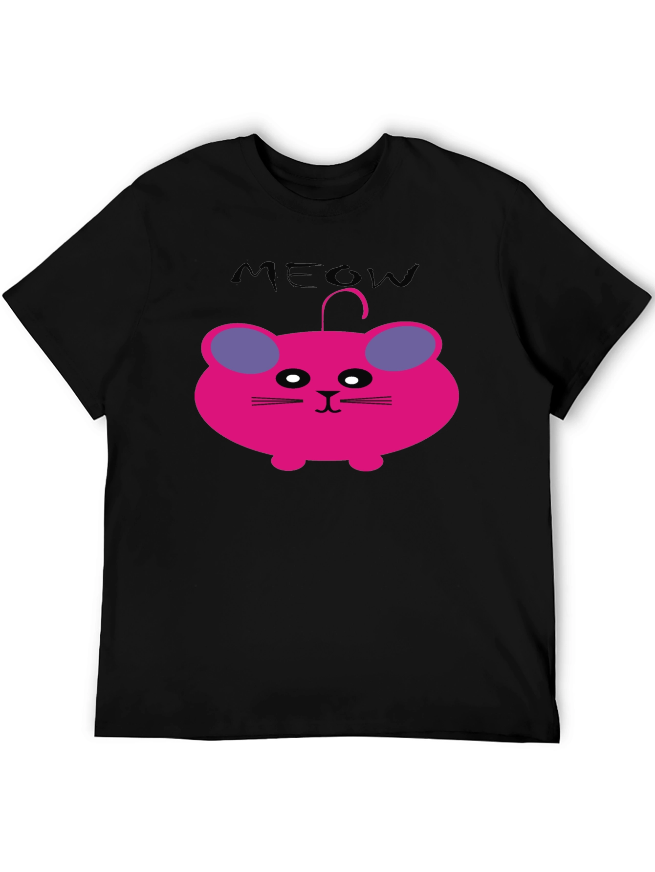 Meow Cat Cartoon Graphic T-Shirt