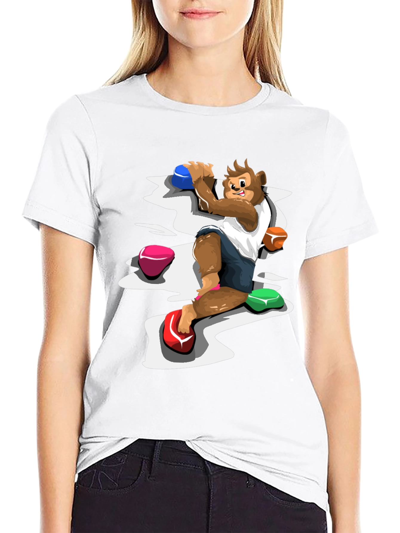 Monkey Climber Graphic Tee - Black Cotton Blend
