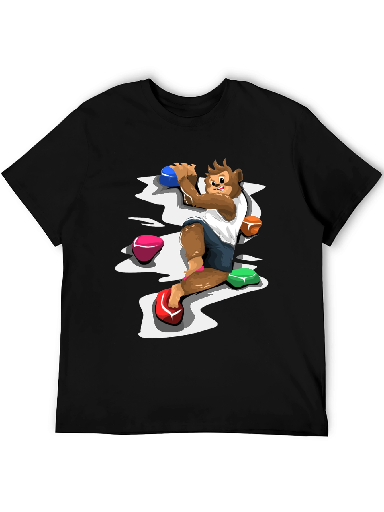 Monkey Climber Graphic Tee - Black Cotton Blend