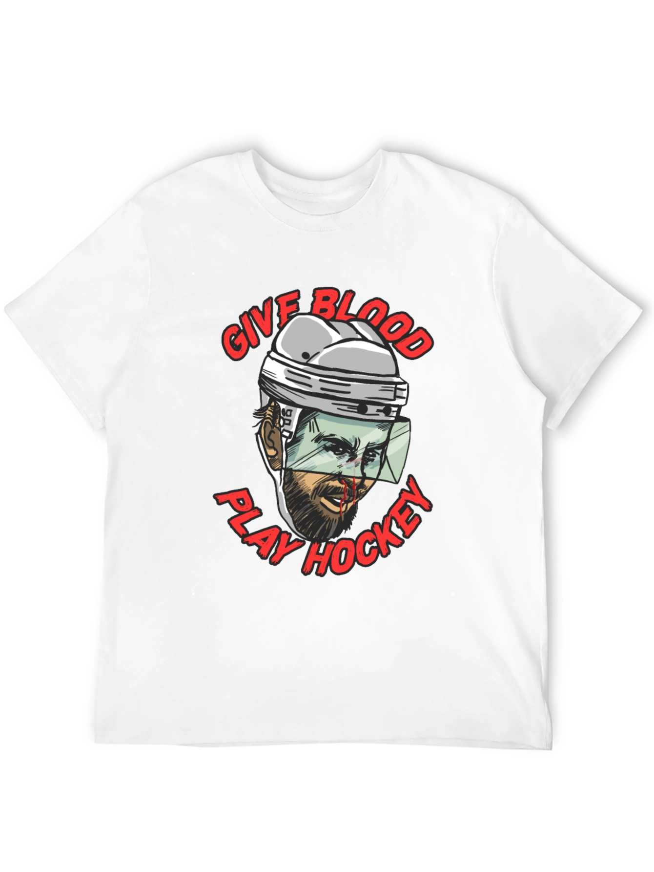 Give Blood Play Hockey Graphic T-Shirt