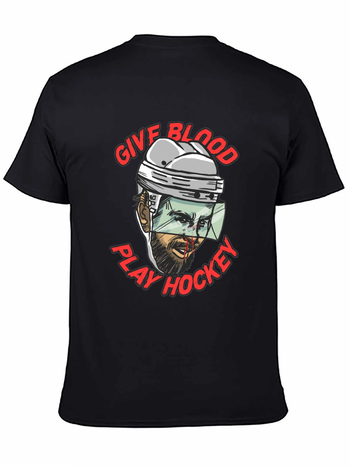 Give Blood Play Hockey Graphic T-Shirt
