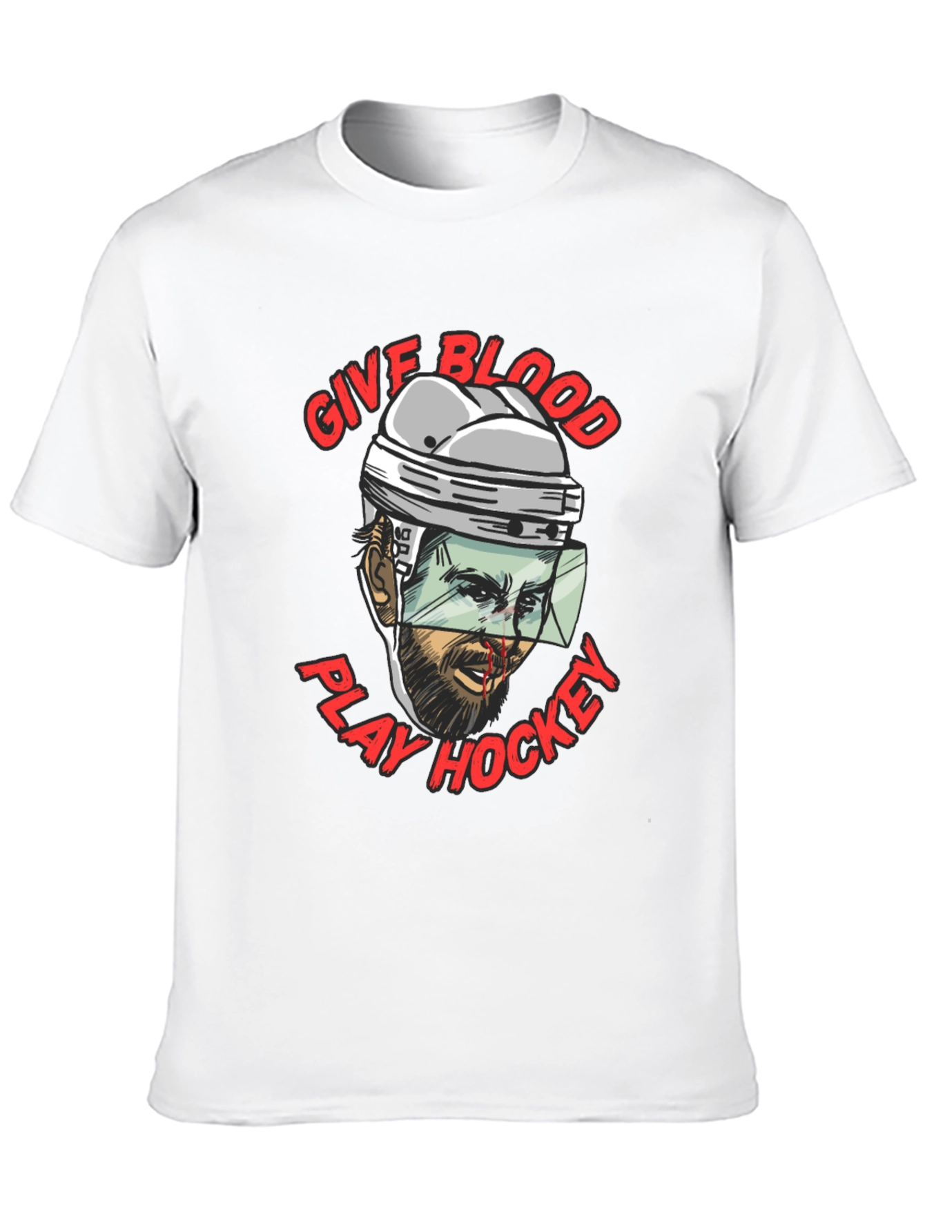 Give Blood Play Hockey Graphic T-Shirt